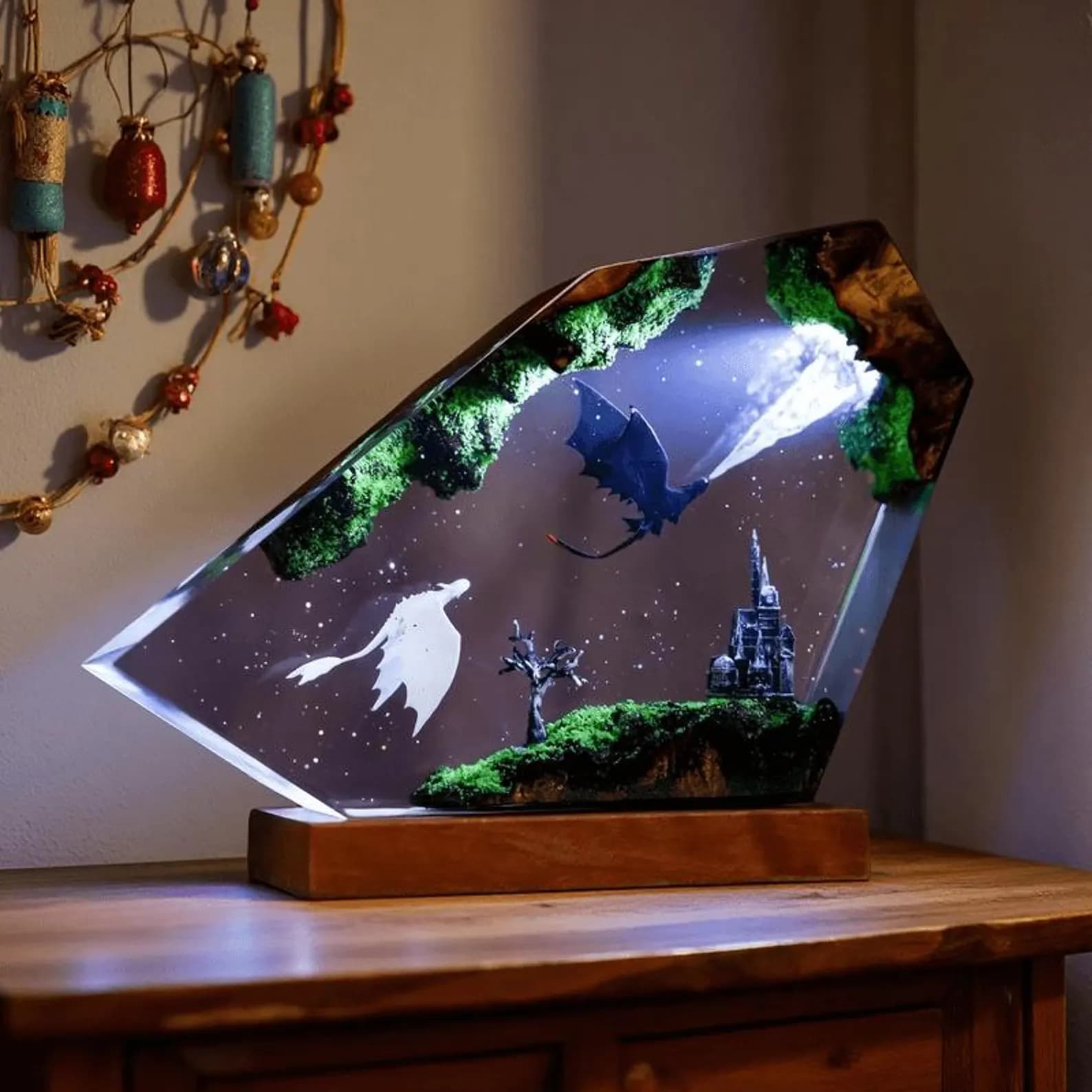 Handmade Resin Night Light: Toothless Night Fury Light Fury Anime Dragon Epoxy Lamp 8
