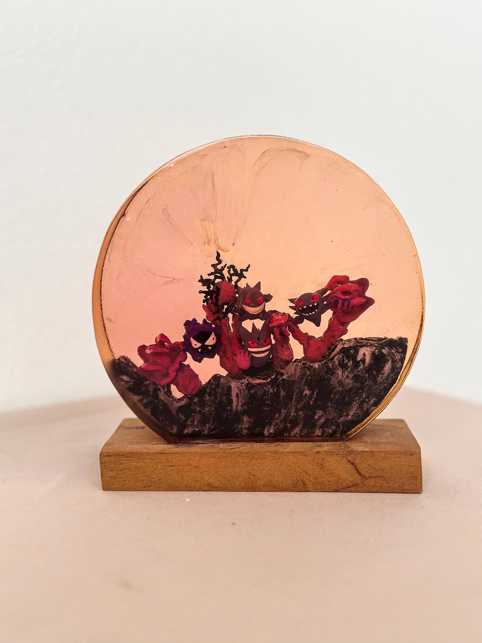 Night Sky Dragons Resin Lamp,Diorama Dragon Resin Lamp, Dragon Castle Epoxy Lamp , Handmade Flying Duo Light, Christmas gift 5