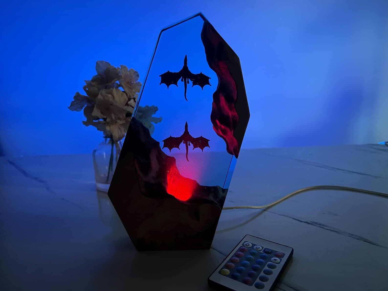 Fire Dragon and Ice Dragon Resin LampâChristmas Decoration, Dragon Lover Gift MrChuahStore 5 out of 5 stars 8