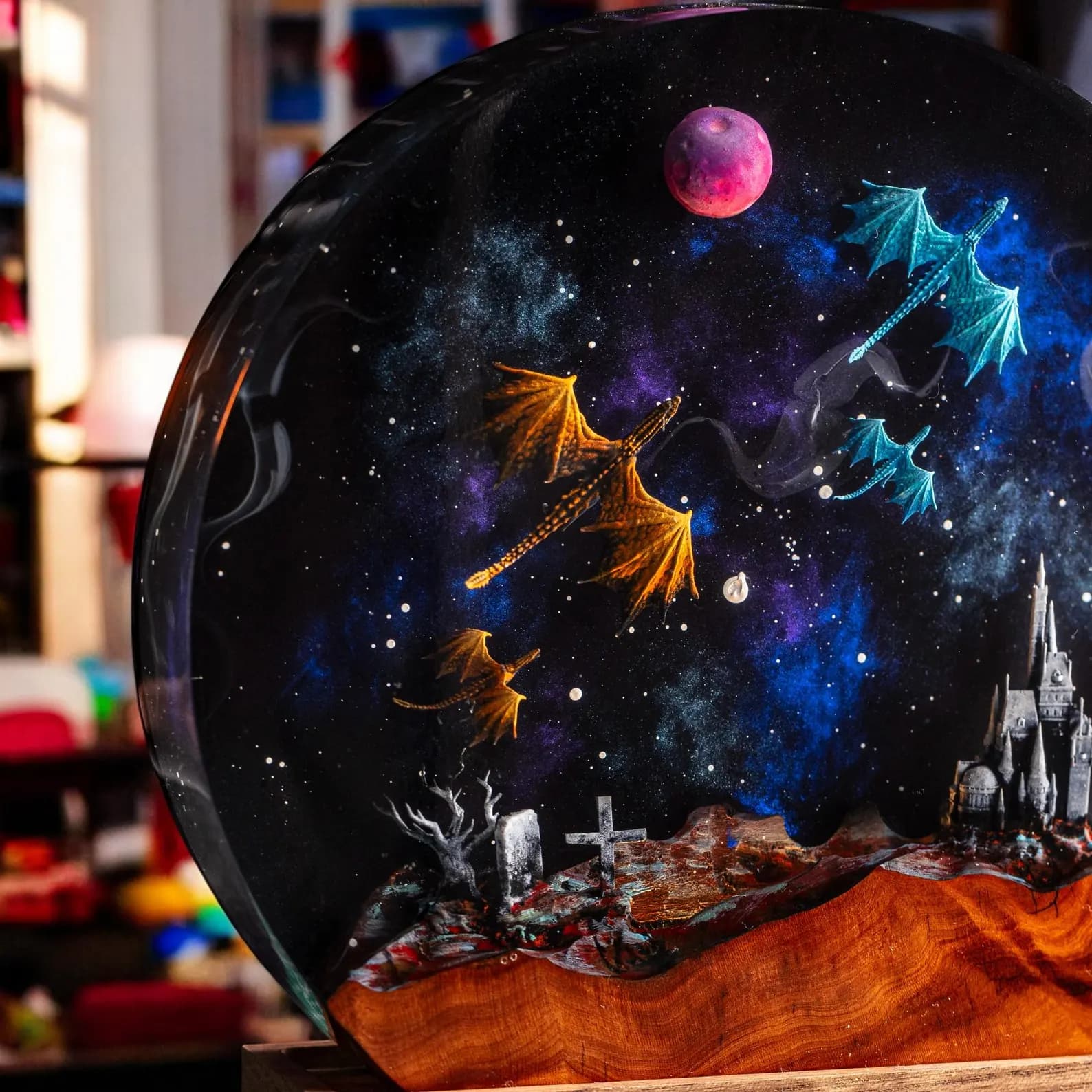 Handmade Resin Dragon Galaxy Lamp – Magical Christmas Night Light, Fantasy Chrismast Gift 7