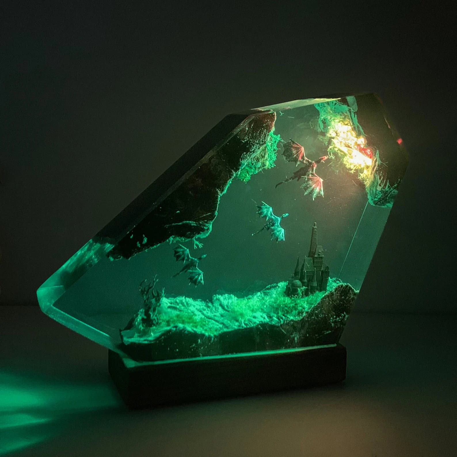 Dragon Resin Night Light, Fire Dragon and Ice Dragon Lamp, christmas gift ideas for him 1