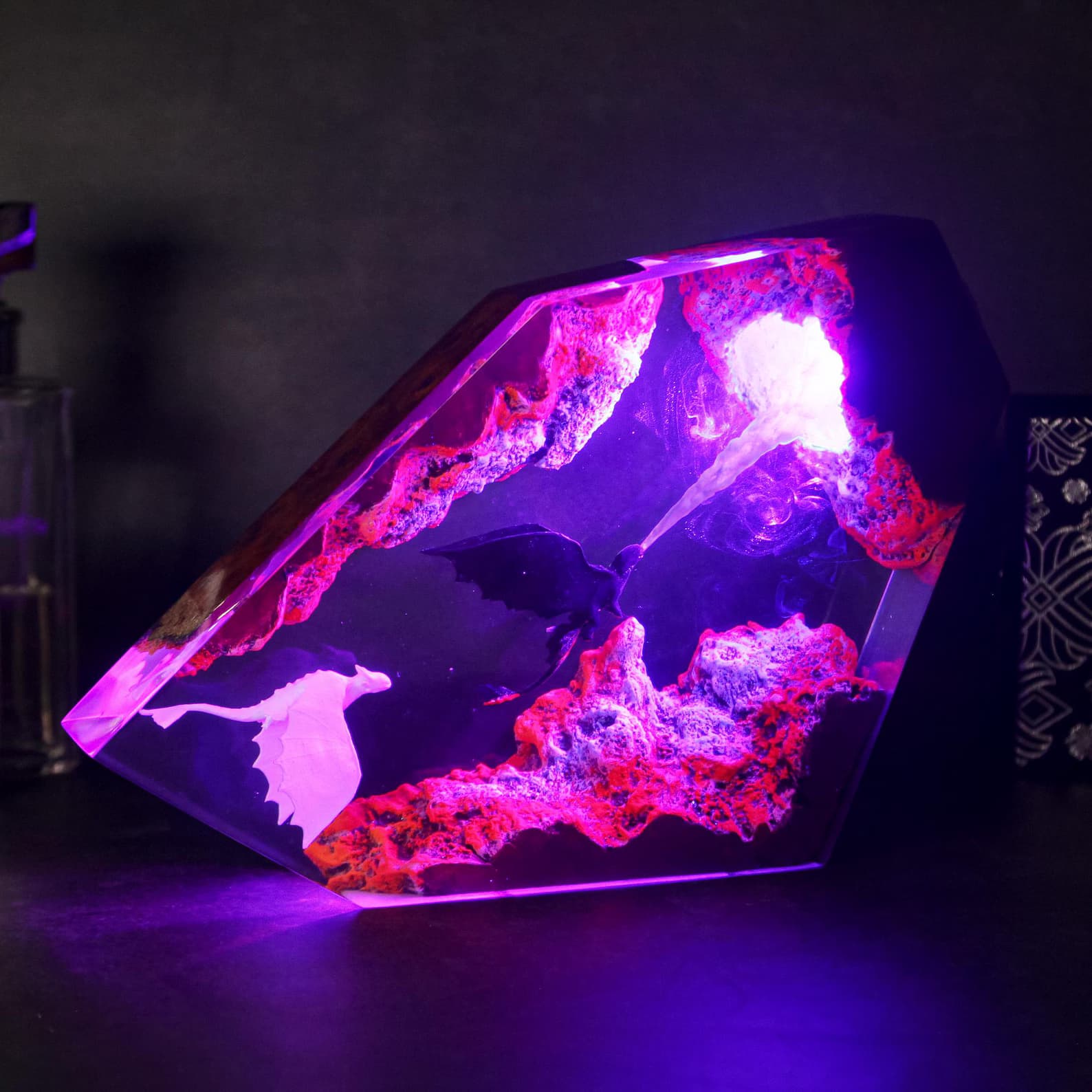 Dragon Resin Lamp, Toothless Dragon Handmade Decor Epoxy Resin Lamp, Unique Handmade Dragon Gift for Room Decor, Resin Night light gift 7