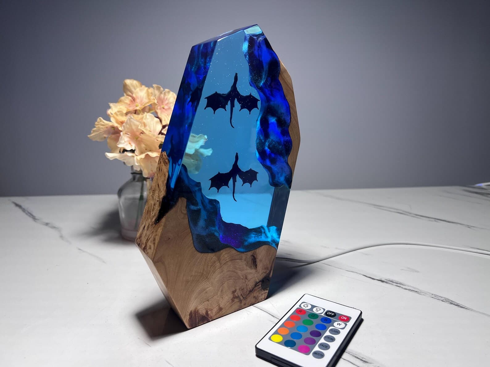 Fire Dragon and Ice Dragon Resin LampâChristmas Decoration, Dragon Lover Gift MrChuahStore 5 out of 5 stars 9