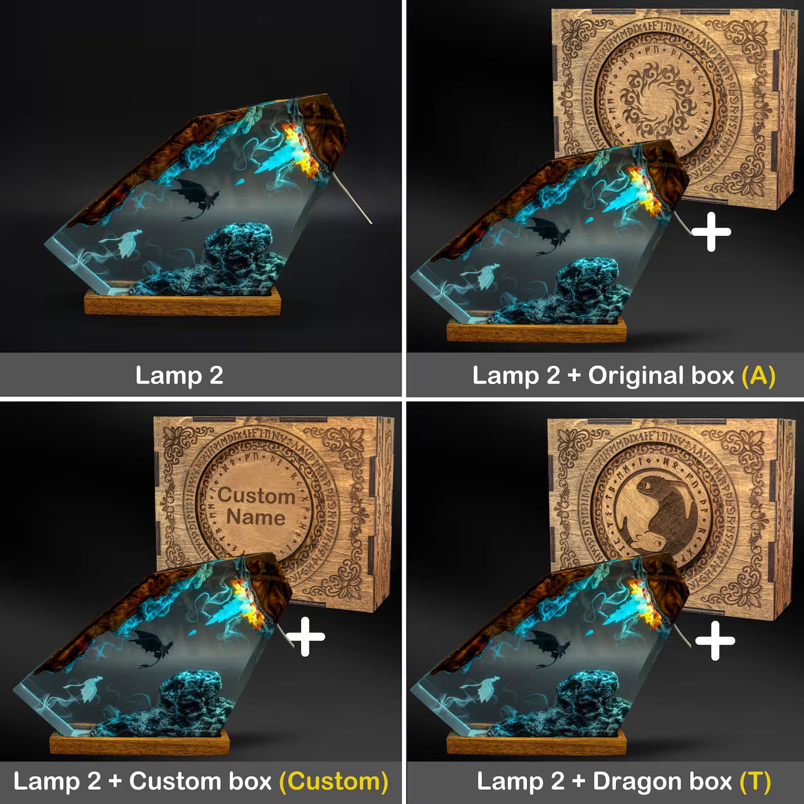 Christmas gift ideas for her: Toothless & Light Fury Resin Lamp, How to train your dragon night lights 5