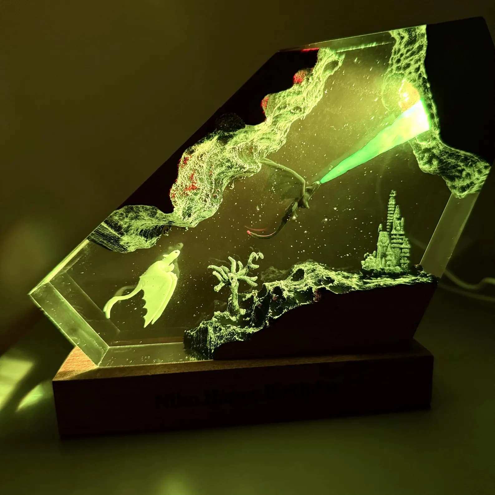 Toothless & Light Fury Resin Lamp, Christmas Gift Ideas for Her, How to Train Your Dragon Night Light, Fantasy Dragon Crystal LED Decor 12