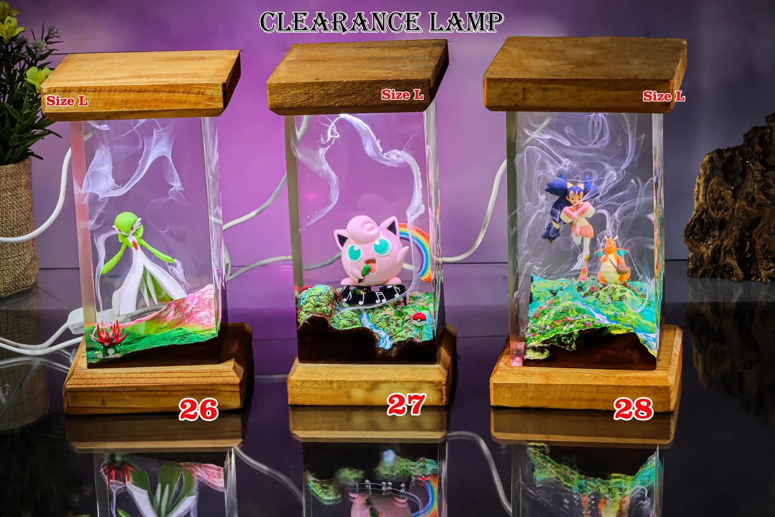 CLEARANCE Anime night light, Discount resin Lamp, Custom Resin Lamp, Personalized Night Light Home Decor, Resin Wood lamp, Gifts 10