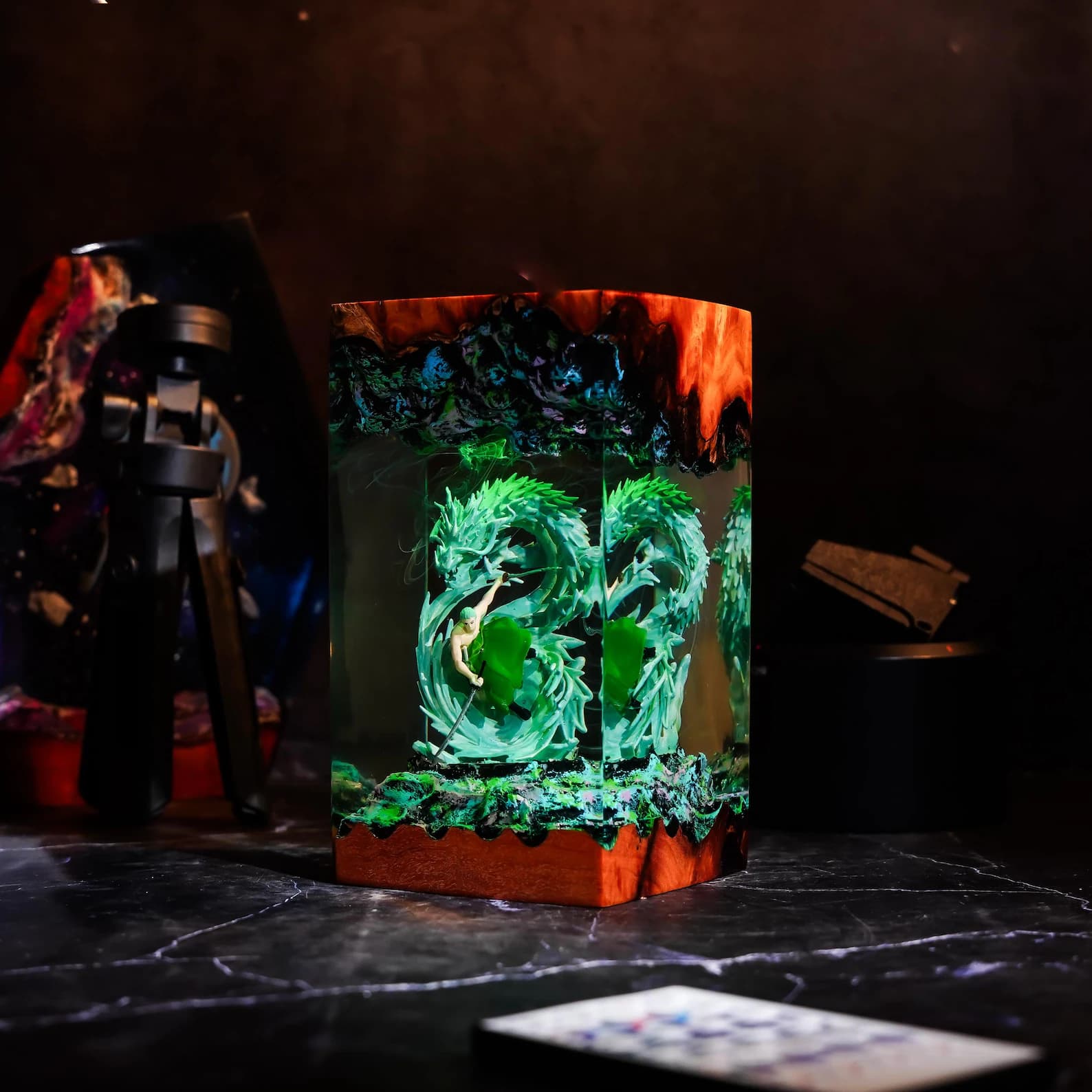 Dragon Resin Lamp, LED Night Light with Dragon Balls, Handmade Anime Epoxy Lamp, Otaku Gift, Gaming Room Decor 2