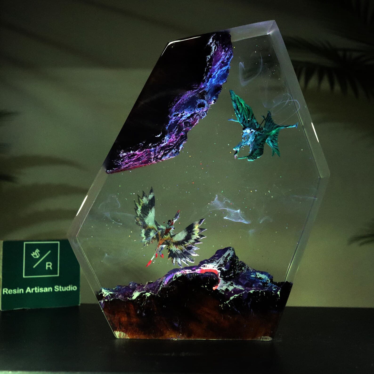 Diorama Windtraders Jake Sully VS Nightwraith Varang Avatar 3 Resin figure Night Light, Avatar 3 fire and ash Figure gift, Unique Desk Lamp 13