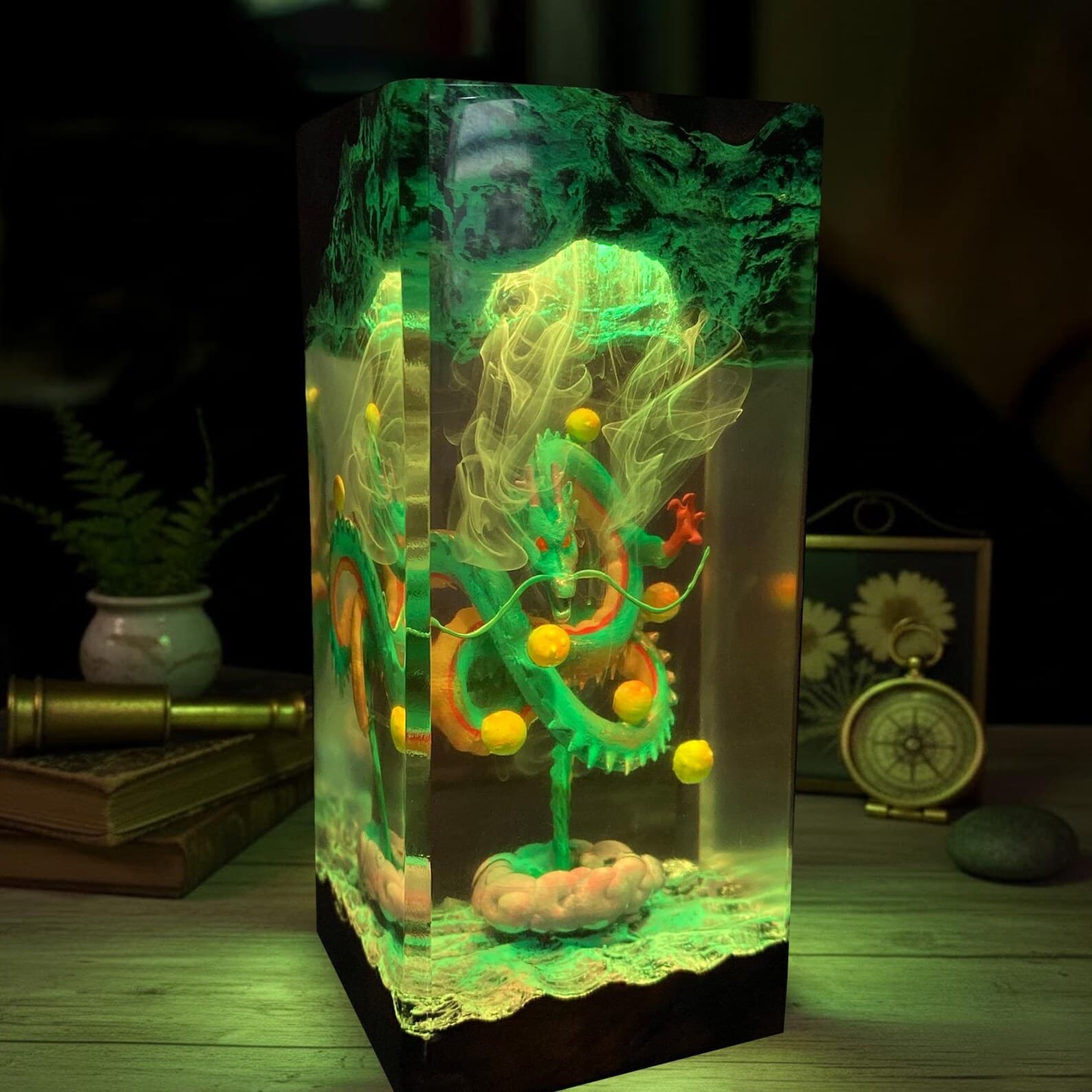 Dragon Resin Lamp, LED Night Light with Dragon Balls, Handmade Anime Epoxy Lamp, Otaku Gift, Gaming Room Decor 11