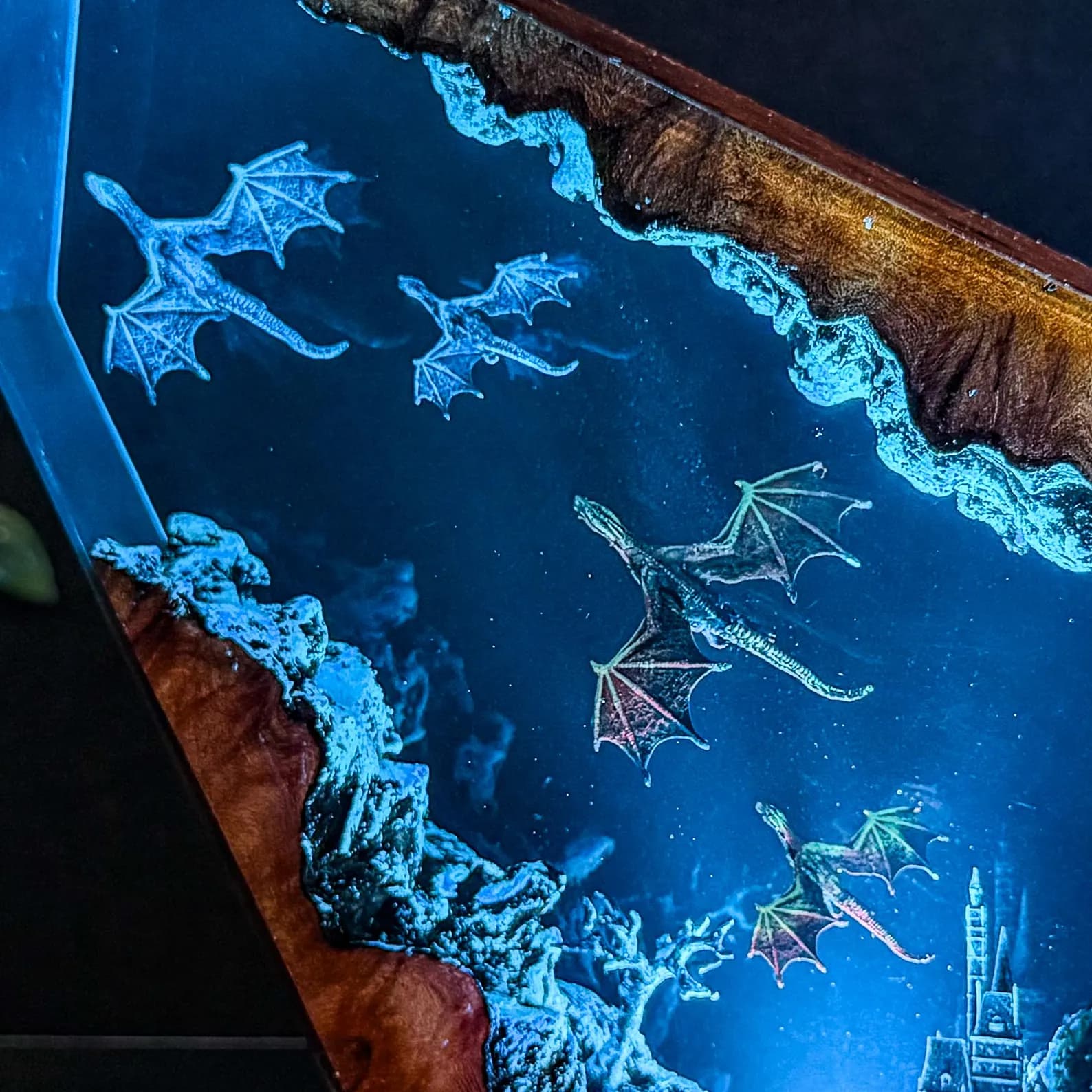 Fly ICE Dragon Resin Lamp, Dragon Epoxy resin night light, Handmade resin art, Gift for Him, Son, Christmas Gift Lamp. 4