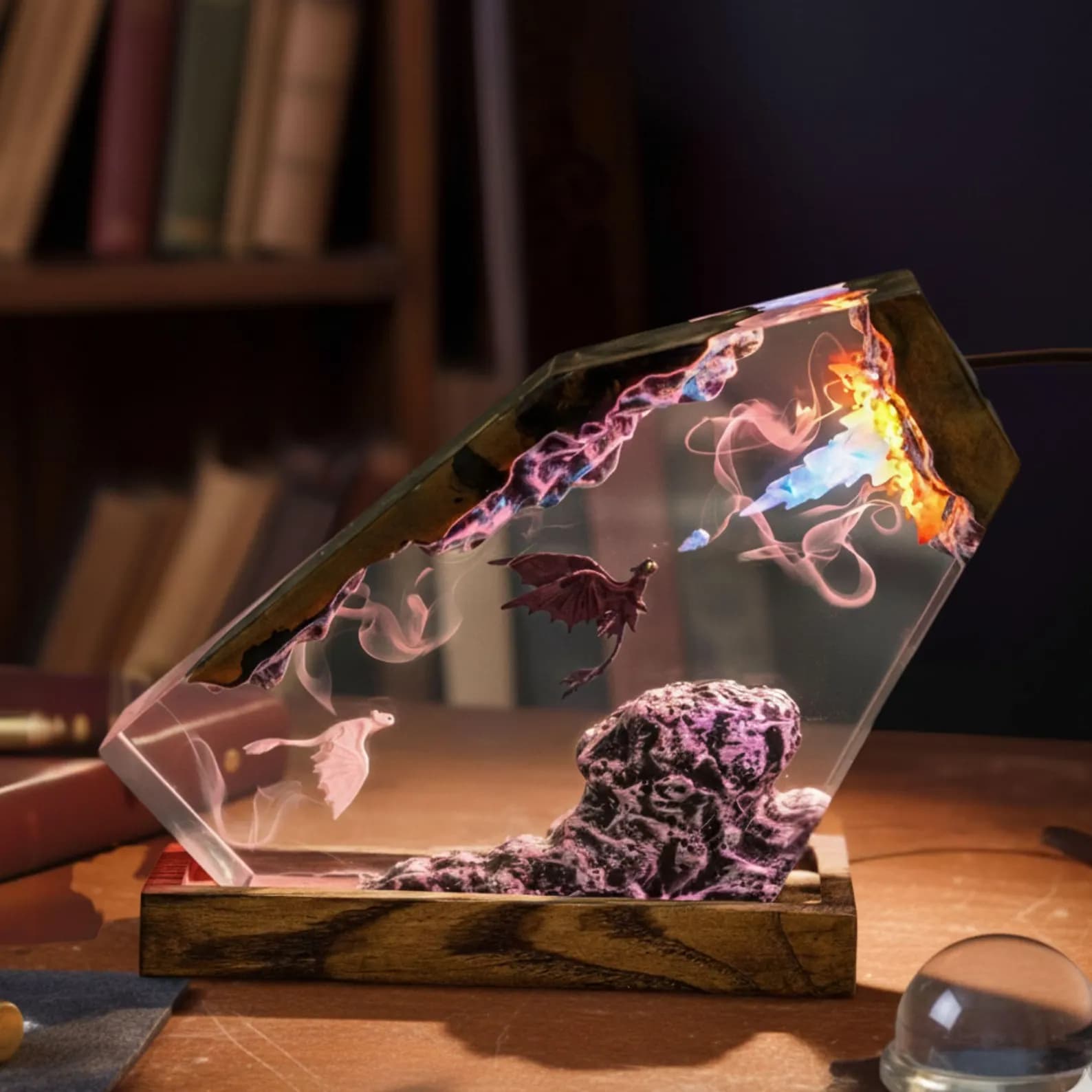 Mythic Sky Dragon Lamp – Handmade Fantasy Resin Light, Artistic Night Sculpture Gift 8