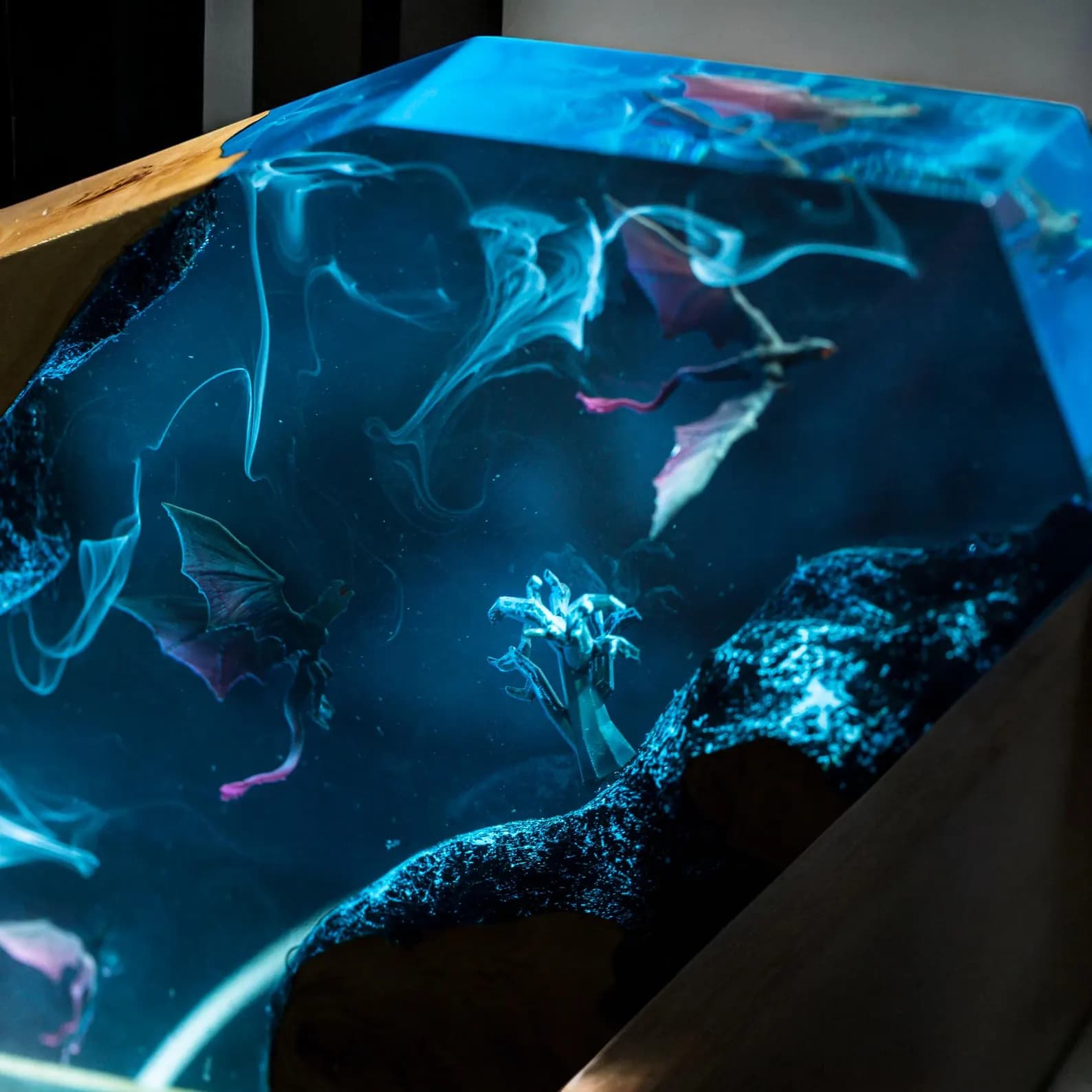 Custom Lamp Dragon resin epoxy, night light wood, dragon lover gift, personalized handmade gift, bedside lamp, gift for him Christmas Gift 7