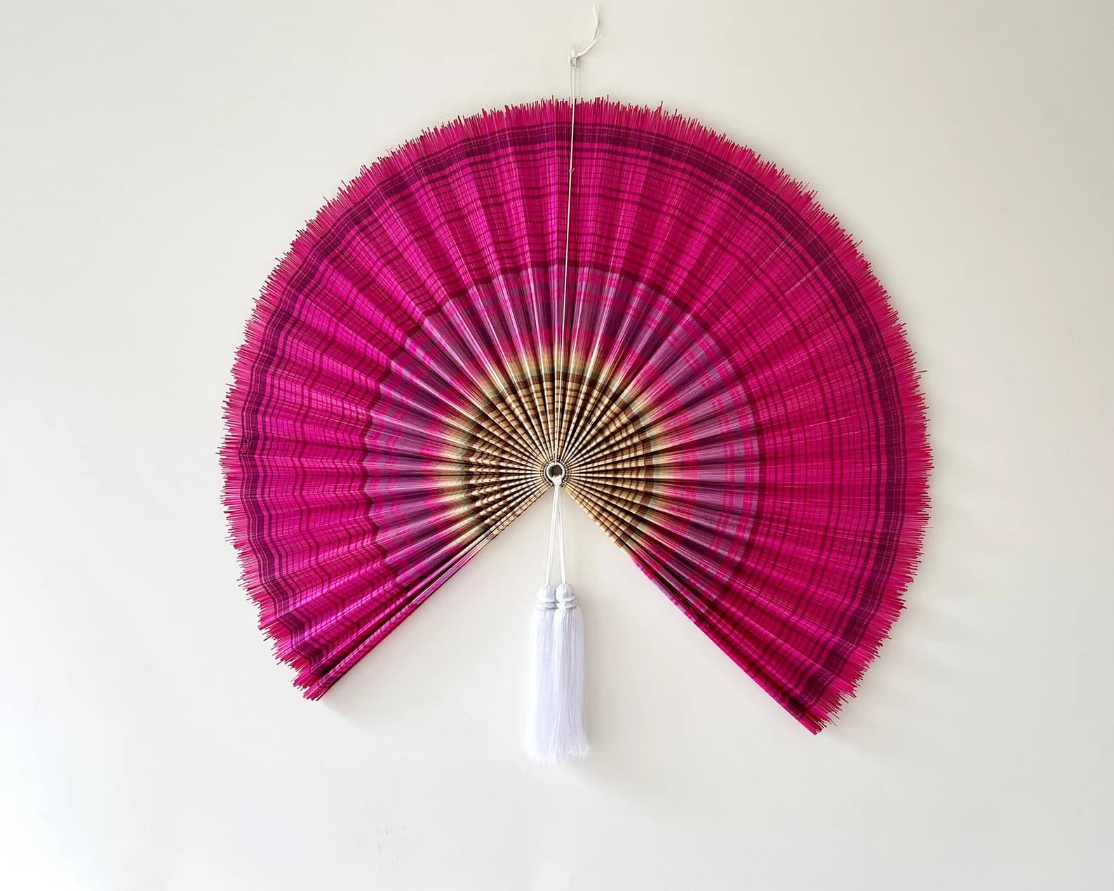 Wall Fan Decor, Bamboo Decorative Fans, Handcrafted Bamboo Fan, Boho Bamboo Wall Decor, Artisan Bamboo Fan Decor, Bamboo Fan ( Style Fan 19) 2