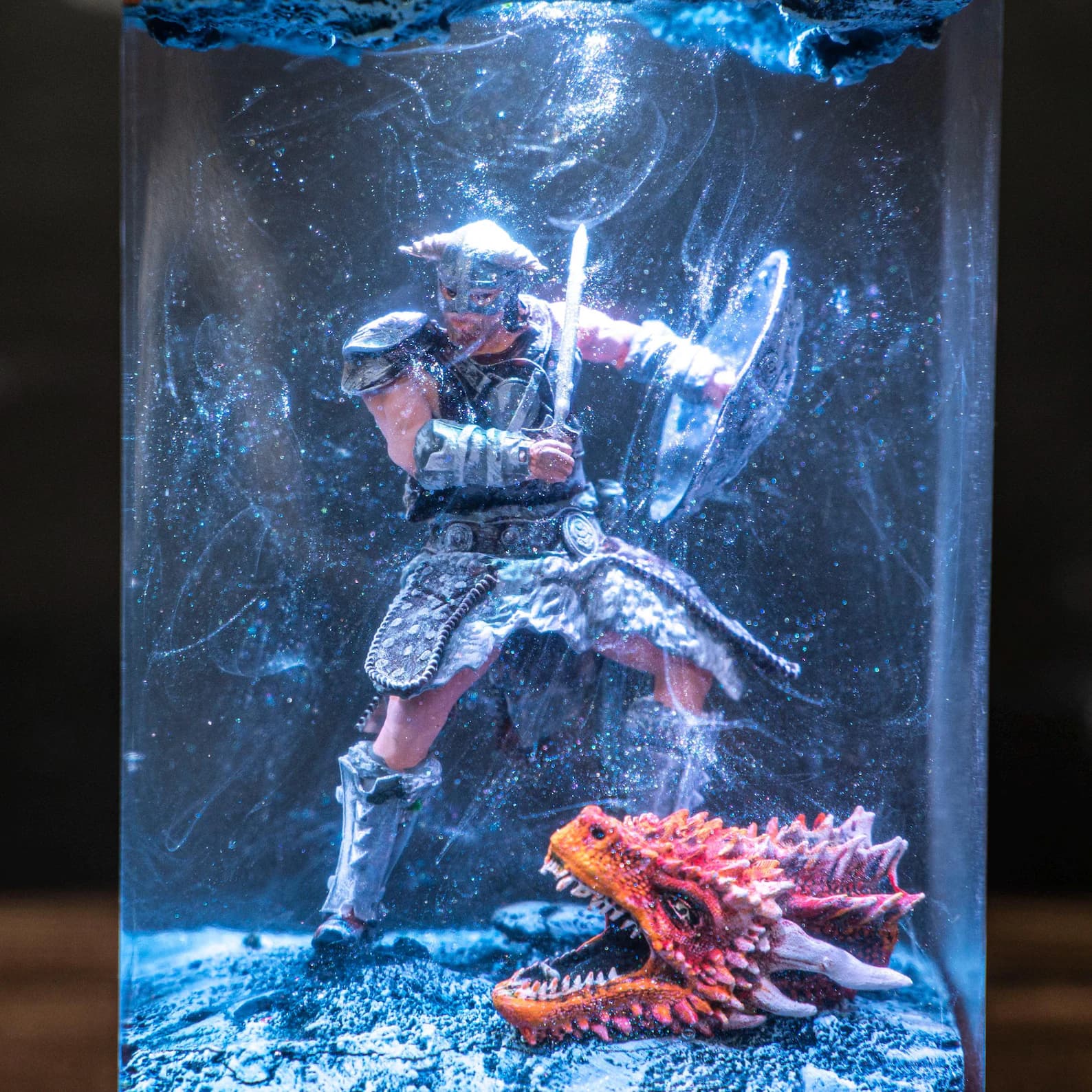 Dragon Born Resin Lamp | Handcrafted Epoxy Night Light, Ancient Fantasy Desk & Gaming Decor, Unique Housewarming Gift 3