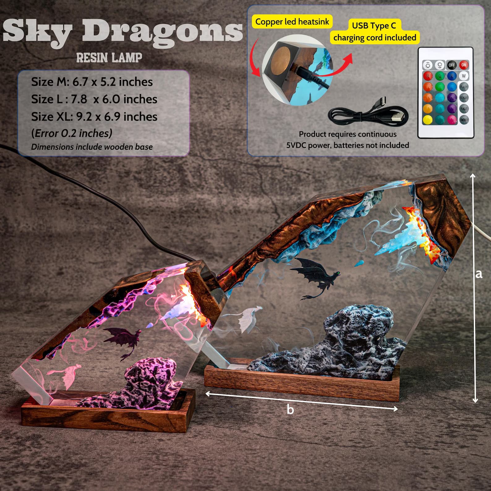 Christmas gift ideas for her: Toothless & Light Fury Resin Lamp, How to train your dragon night lights 4