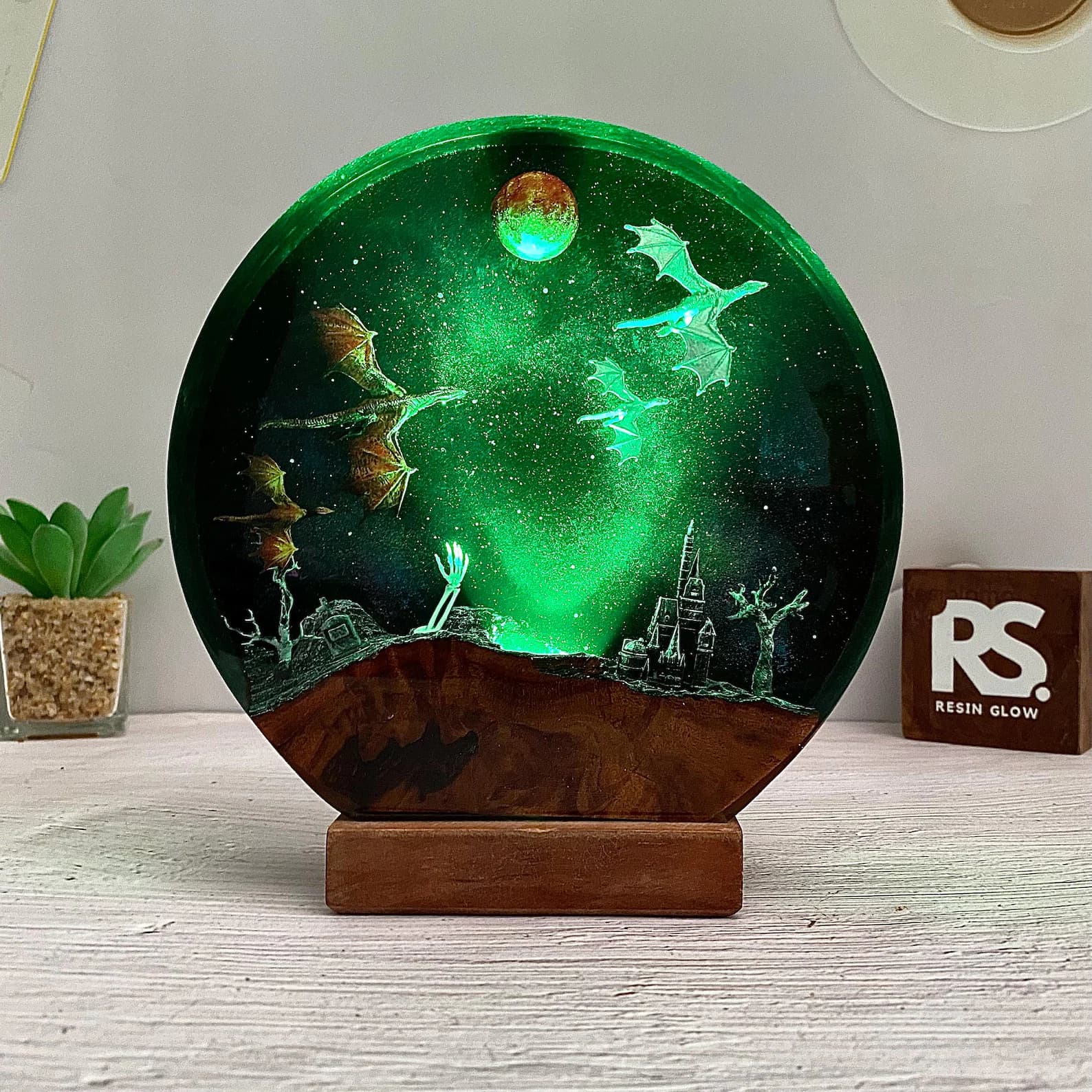 Dragon Lamp, Fire Dragon and Ice Dragon, Resin Wood Lamp, 3D Dragon Table Lamp, Home Decoration, Christmas Gift for Kid, Birthday Gift 5