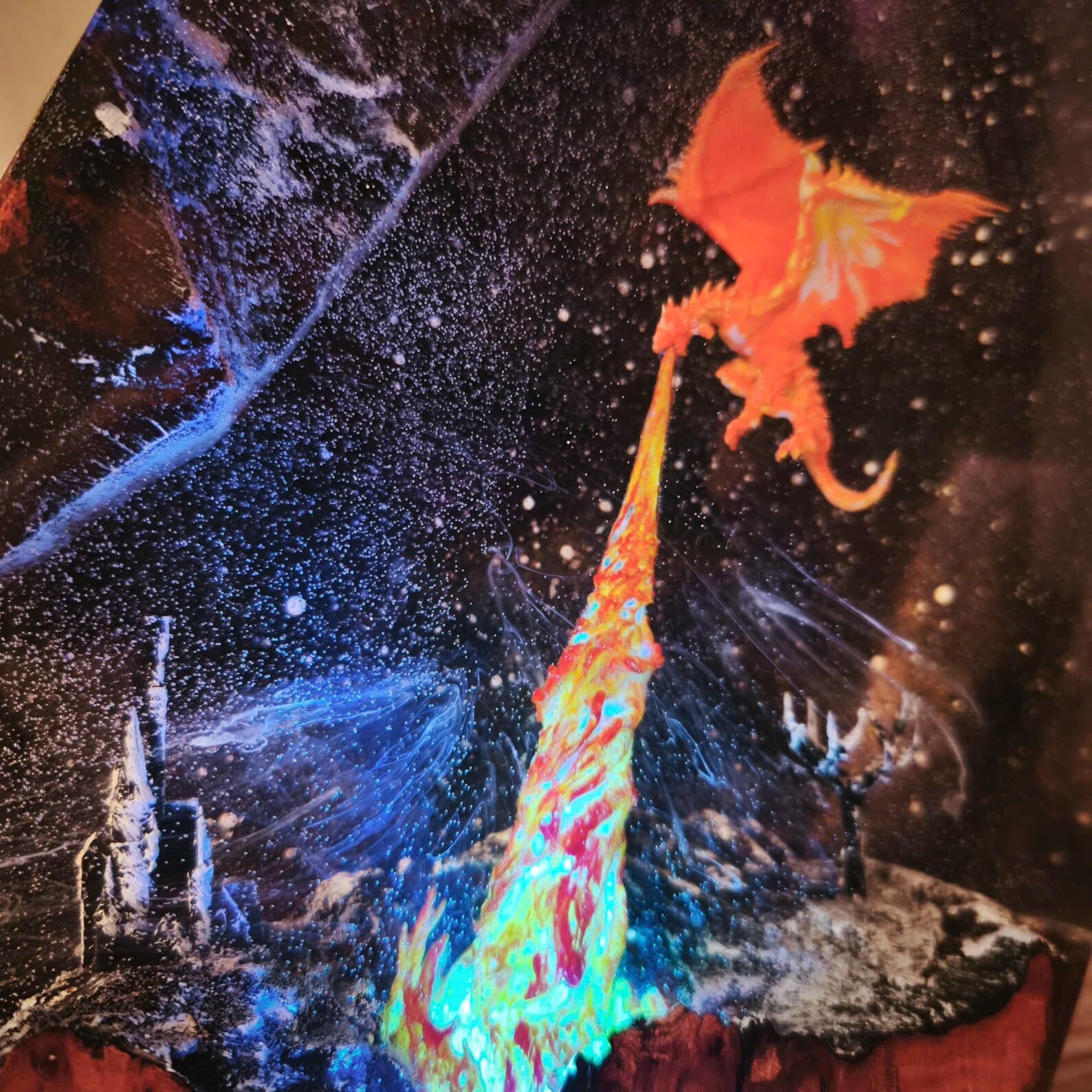 Handmade Fire Dragon Lamp, Fire Dragon , Resin Wood Lamp, 3D Dragon Table Lamp, Lighting Decor, Halloween Gift, Resin Epoxy, Christmas Gifts 7