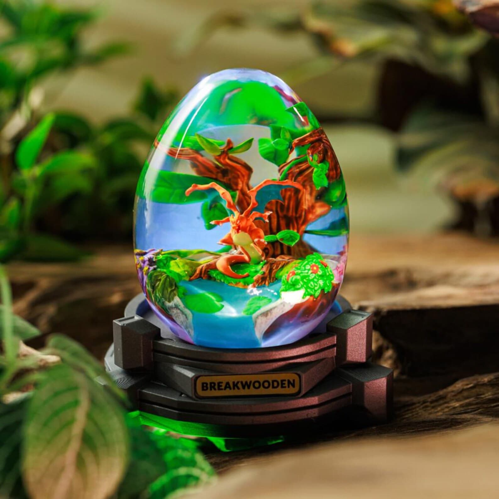 Handmade Dragon Resin Egg Lamp with LED Base: Gaming Gift 5