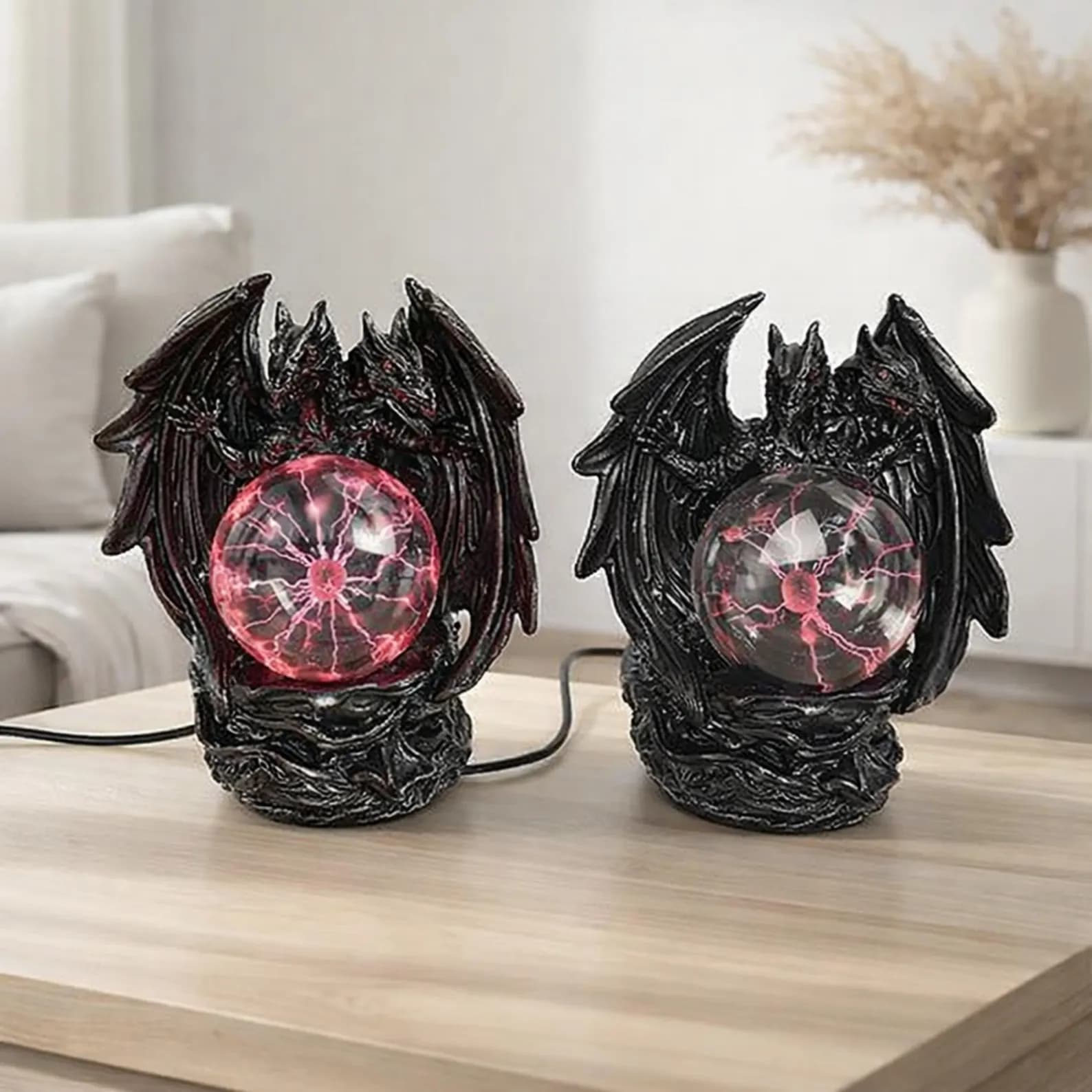 Dragon Plasma Ball Lamp Gothic Night Light Touch Control LED Table Decor Fantasy Dragon Sculpture for Bedroom Desk Gift Kids Room 9