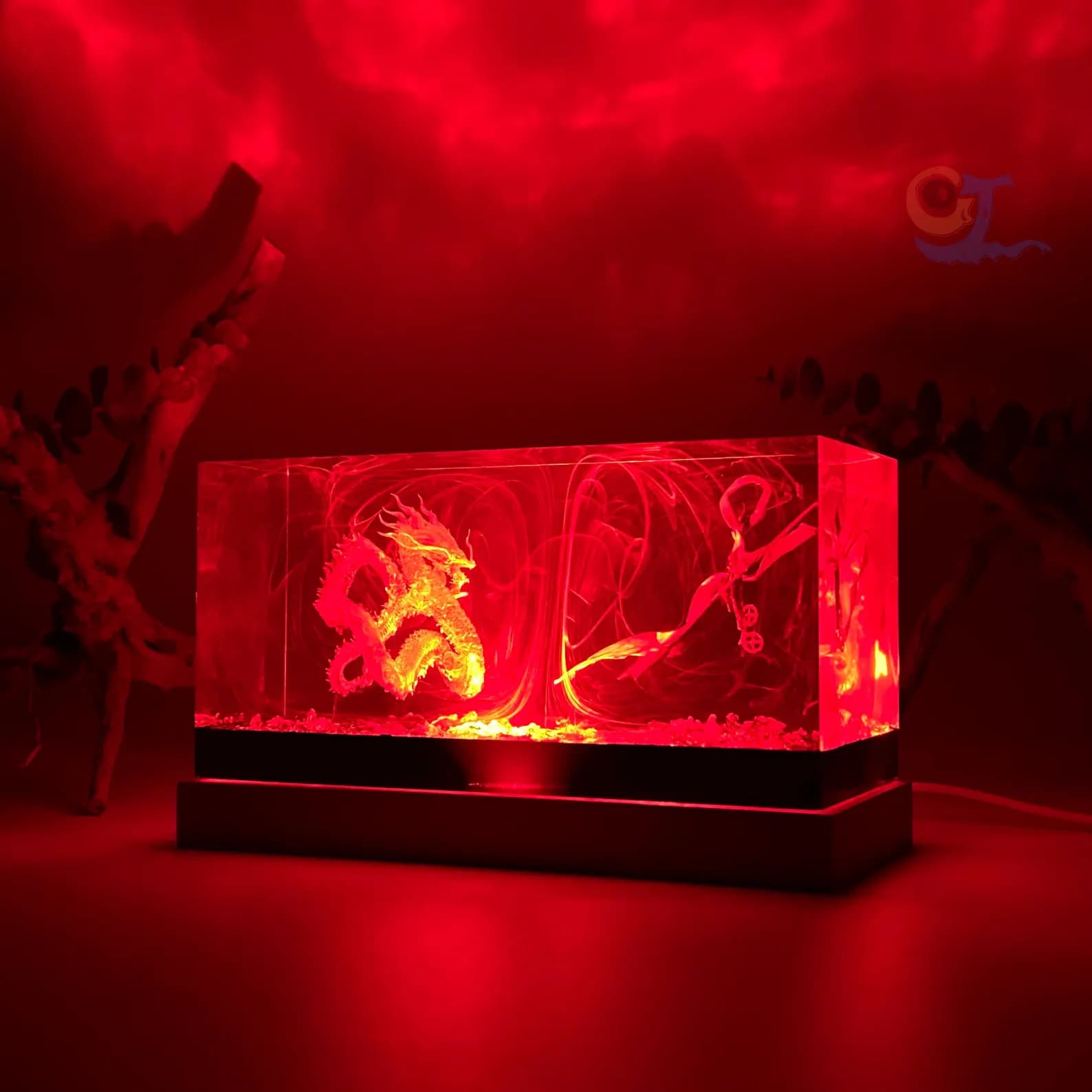 Personalized Resin Dragon Night Light, Creative Handmade Micro Landscape Table Lamp, Collectible Ornaments, Unique Gift, Halloween Gift 4