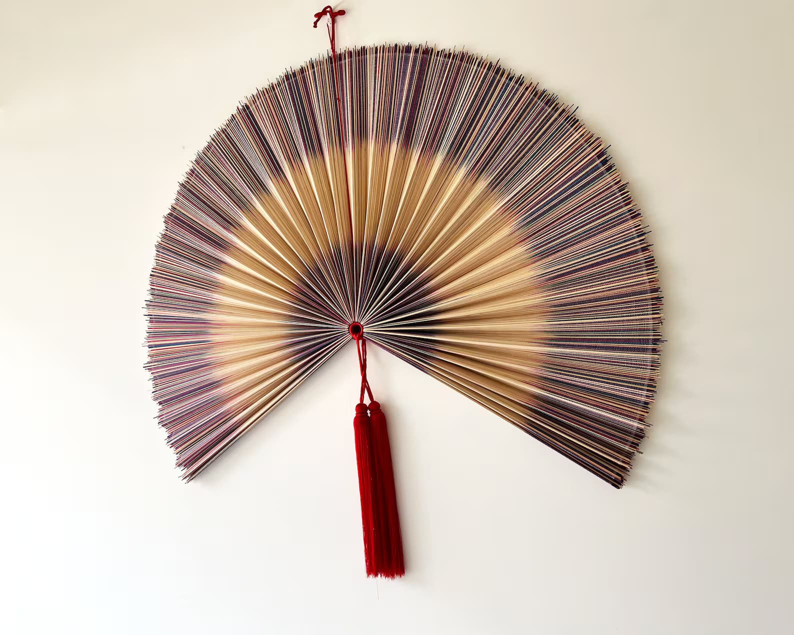 Wall Fan Decor, Bamboo Decorative Fans, Handcrafted Bamboo Fan, Boho Bamboo Wall Decor, Artisan Bamboo Fan Decor, Bamboo Fan ( Style Fan 27) 3