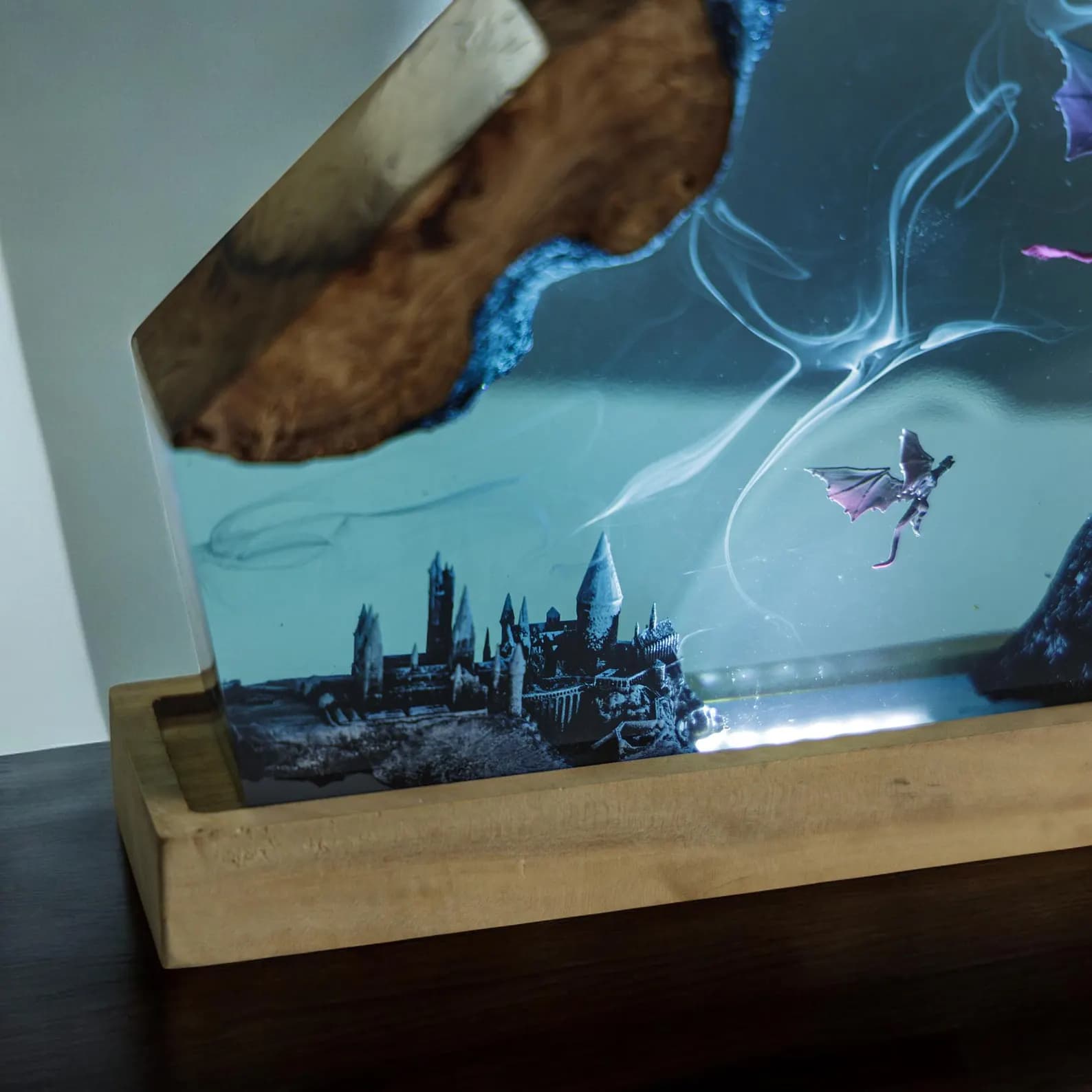 Custom Lamp Dragon resin epoxy, night light wood, dragon lover gift, personalized handmade gift, bedside lamp, gift for him Christmas Gift 6