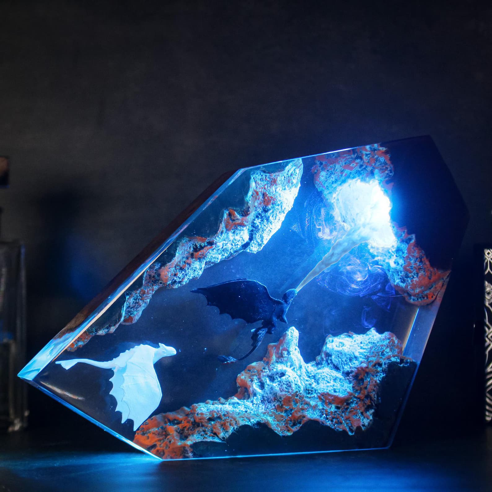 Dragon Resin Lamp, Toothless Dragon Handmade Decor Epoxy Resin Lamp, Unique Handmade Dragon Gift for Room Decor, Resin Night light gift 8