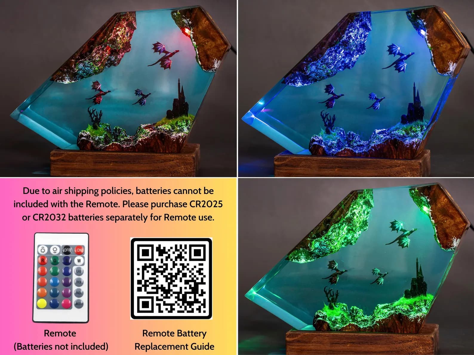 Dragon Resin Night Light, Fire Dragon and Ice Dragon Lamp, christmas gift ideas for him 6