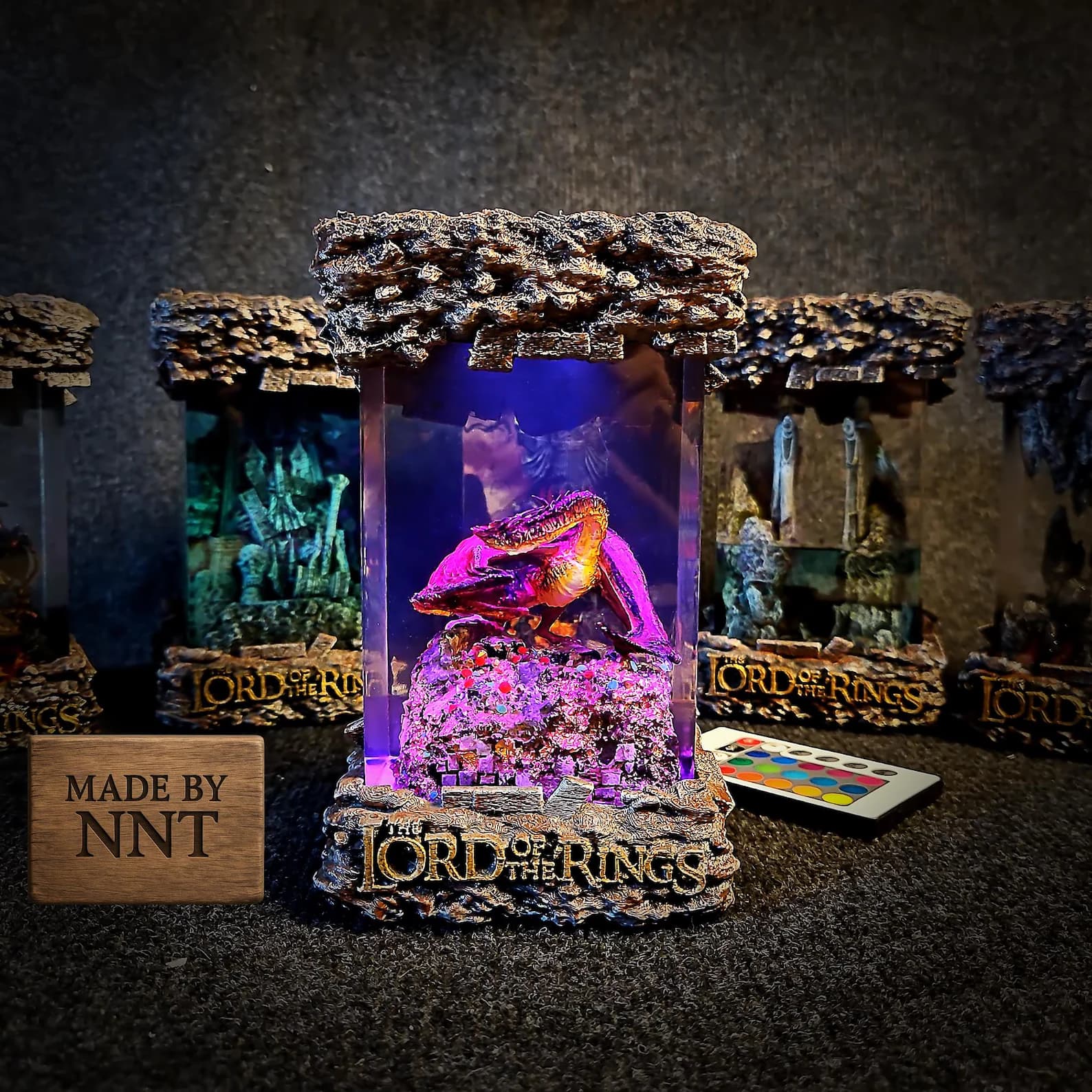 Smaug Dragon Lamp – The Hobbit Resin Diorama with LED – Handmade Fantasy Light for LOTR & Tolkien Fans 1
