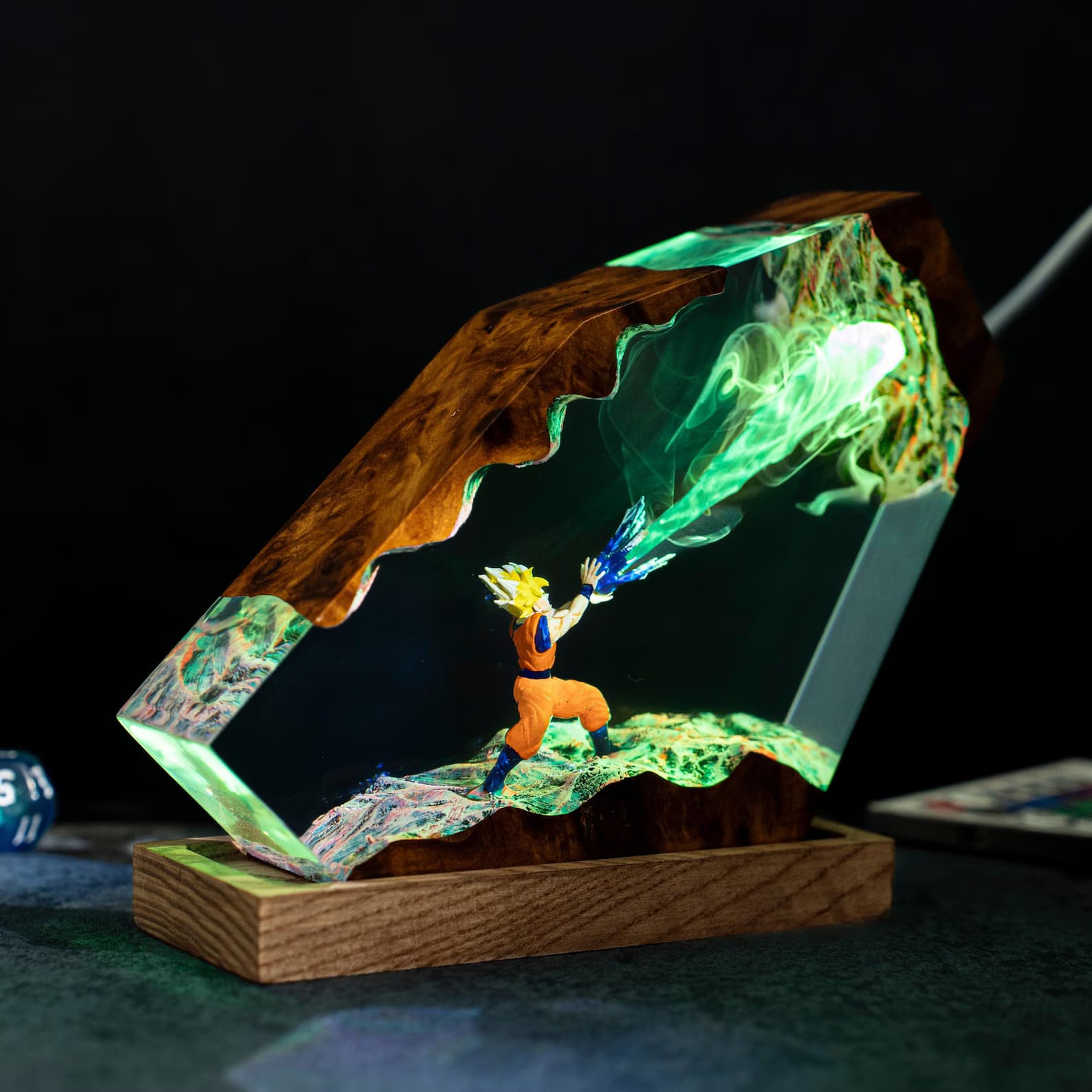 Songoku Super Saiyan Resin Lamp, dragonball figure, christmas lights, Xmas gift ideas for kids