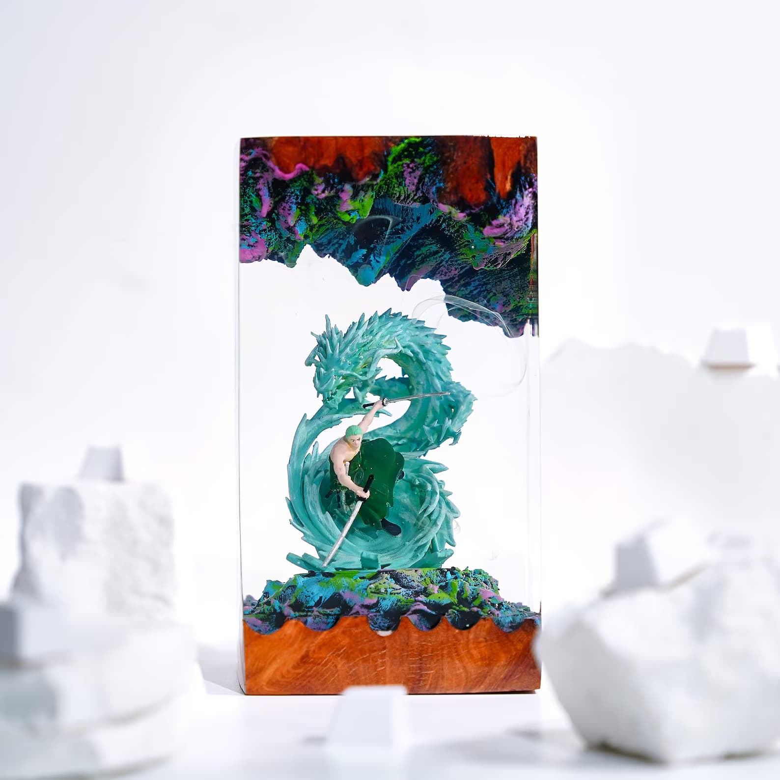 Z.or.o Dragon Lamp, Onepi.ec/e diorama wood resin lamp, G.e.ar 5 Inspired, Gift For kid, gift for him, Christmas Gift Idea, Gift For Otaku 4