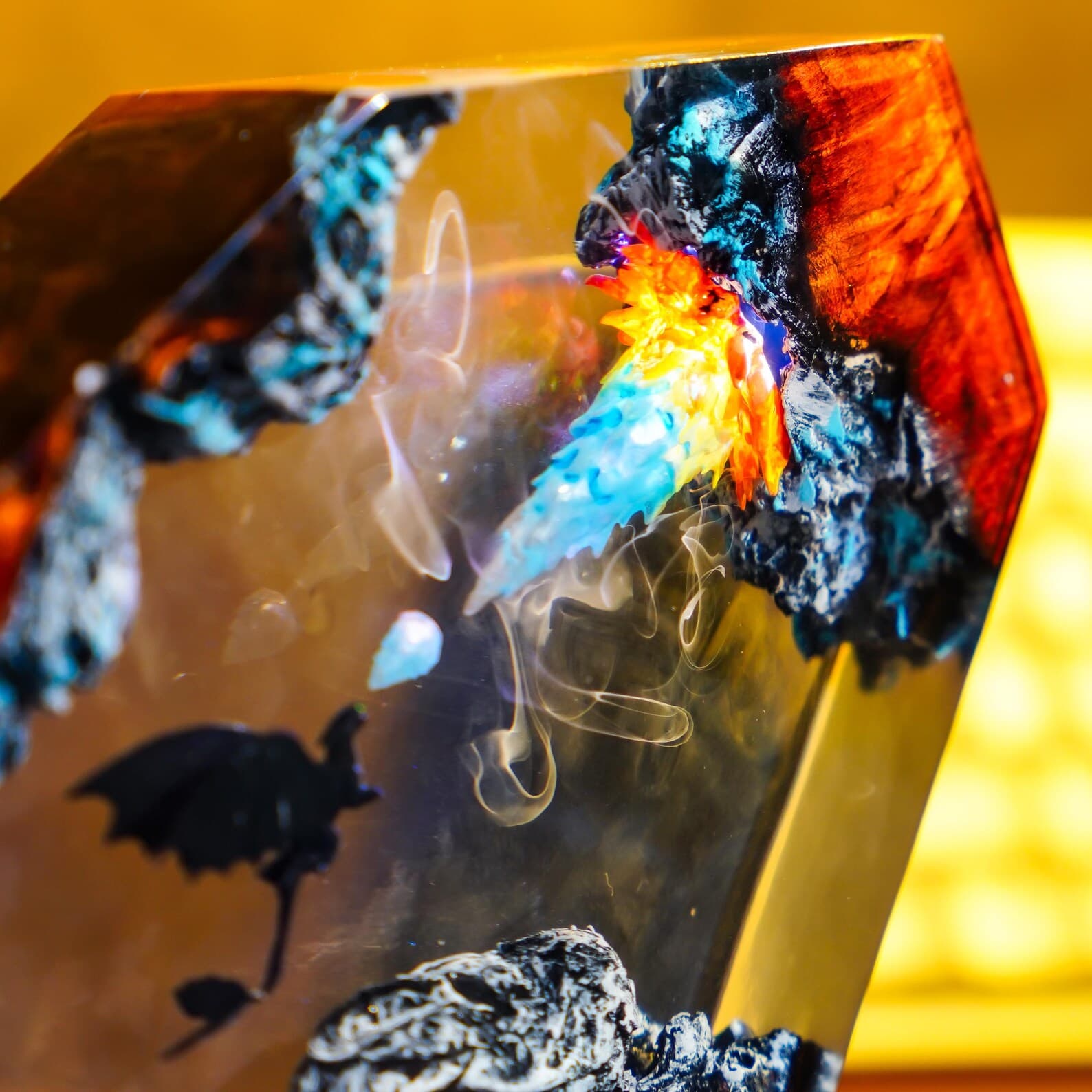 Toothless Flying Dragon LED Lamp β Night Fury Resin Diorama Light, Handmade Fantasy Lamp, Gift for Him, Kids & Dragon Lovers 4