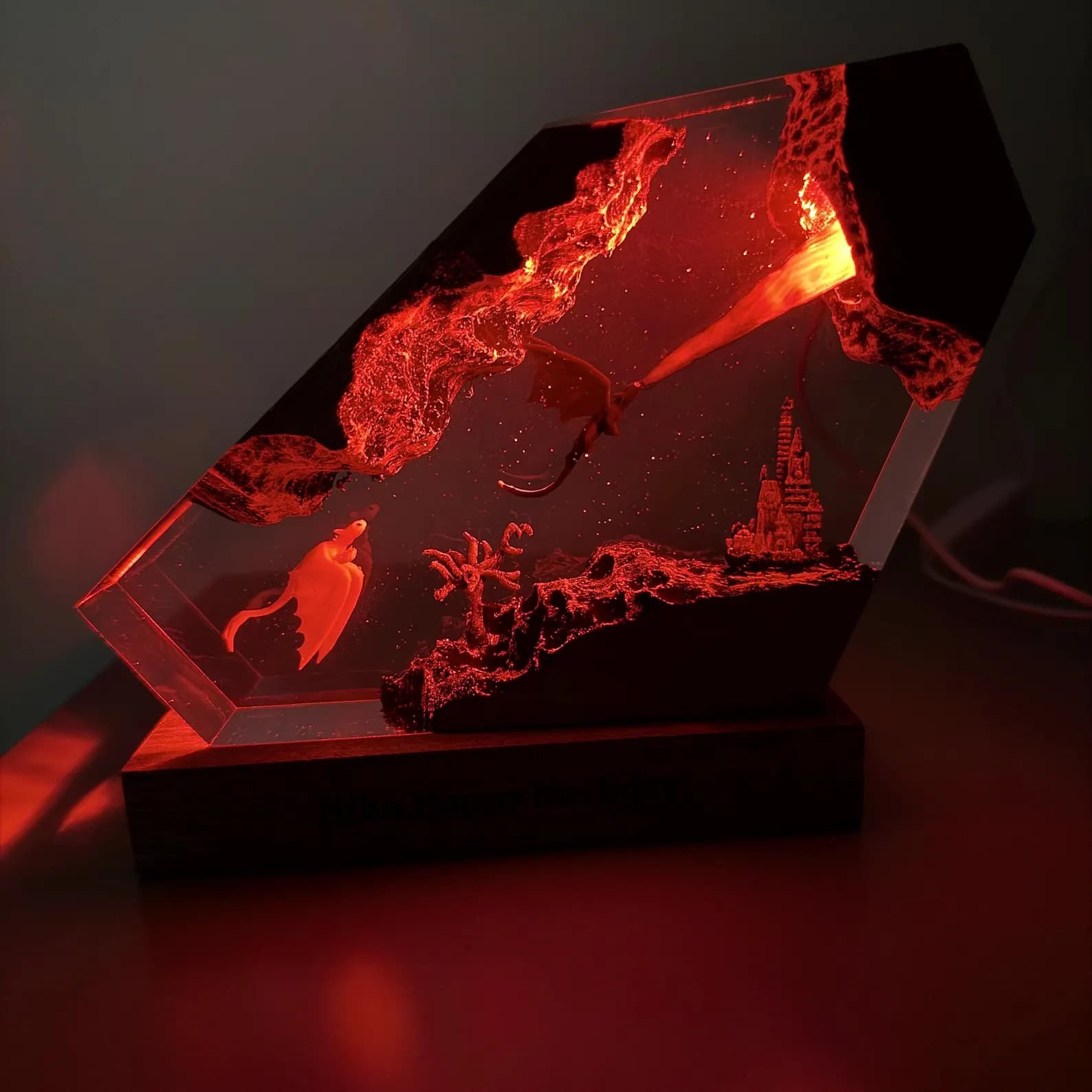 Toothless & Light Fury Resin Lamp, Christmas Gift Ideas for Her, How to Train Your Dragon Night Light, Fantasy Dragon Crystal LED Decor 3