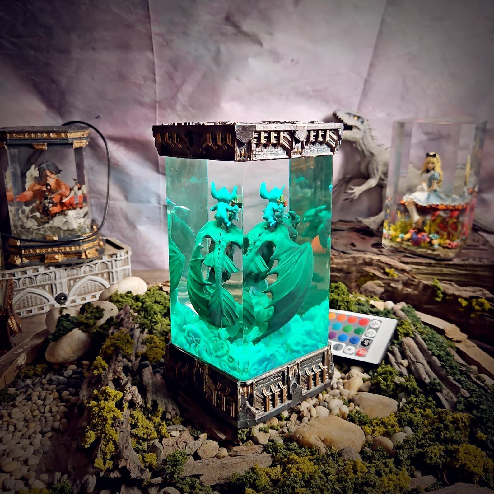 Friendship Stitch and Toothless Resin Lamp | Handcrafted Epoxy Art Light, Cute Dragon & Blue Koala Resin Lamp | Handmade Epoxy LED Light 9