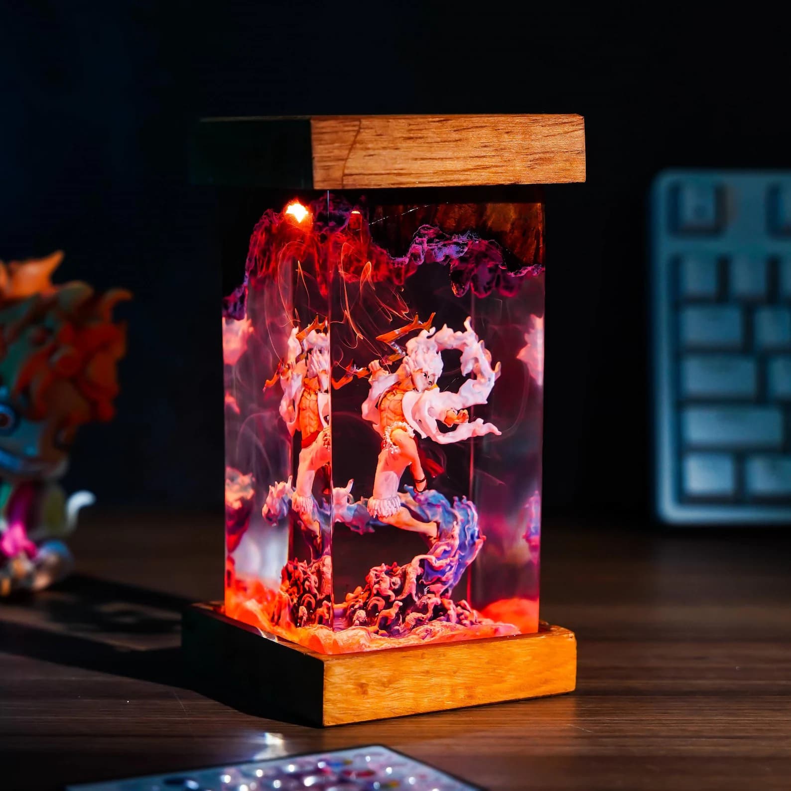 Z.or.o Dragon Lamp, Onepi.ec/e diorama wood resin lamp, G.e.ar 5 Inspired, Gift For kid, gift for him, Christmas Gift Idea, Gift For Otaku 14