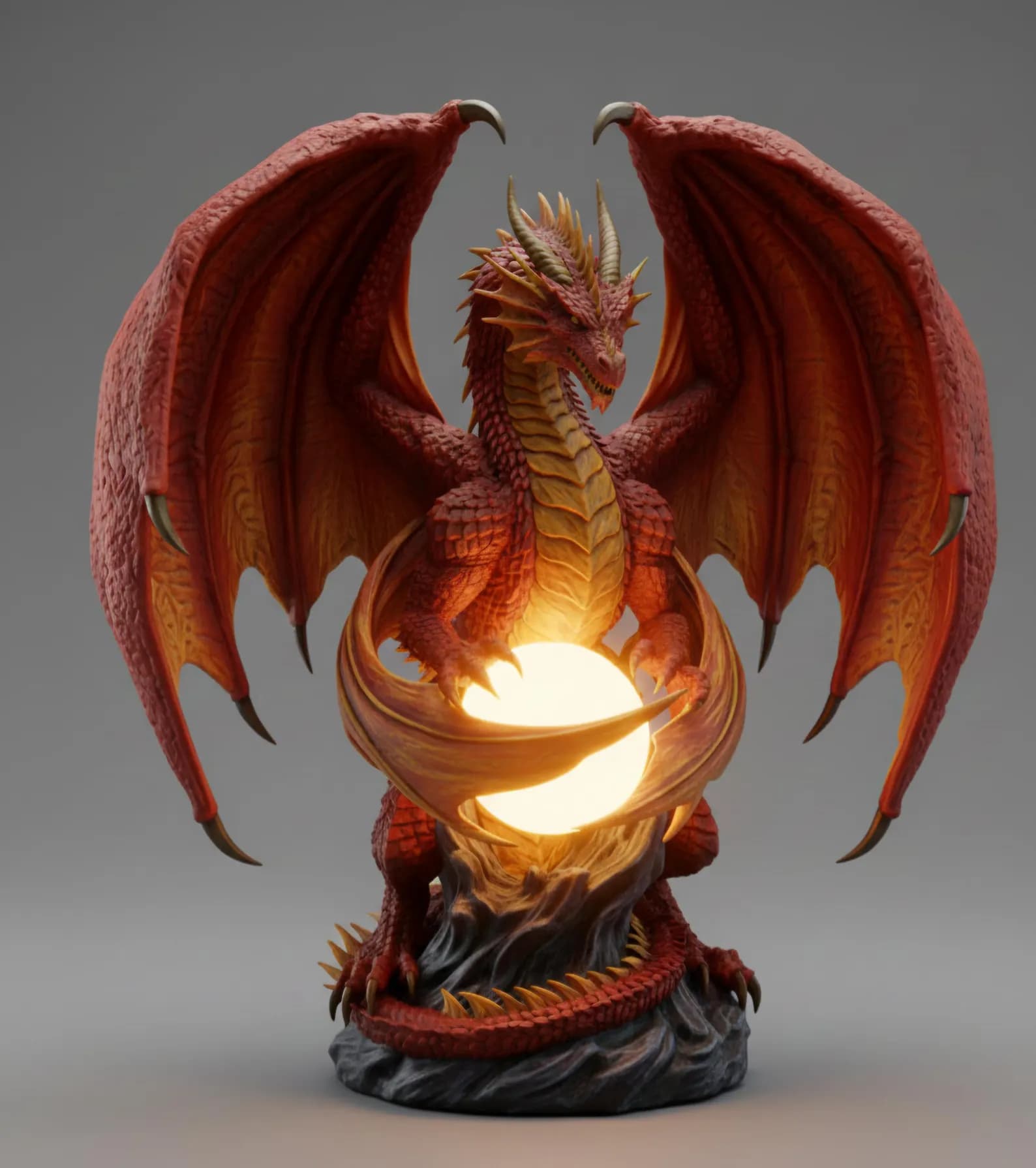 Dragon Light Orb Sculpture | LED Desk Lamp, Fantasy Decor 1