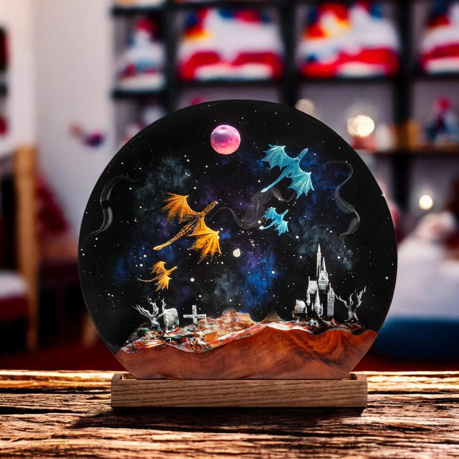 Handmade Resin Dragon Galaxy Lamp – Magical Christmas Night Light, Fantasy Chrismast Gift 1