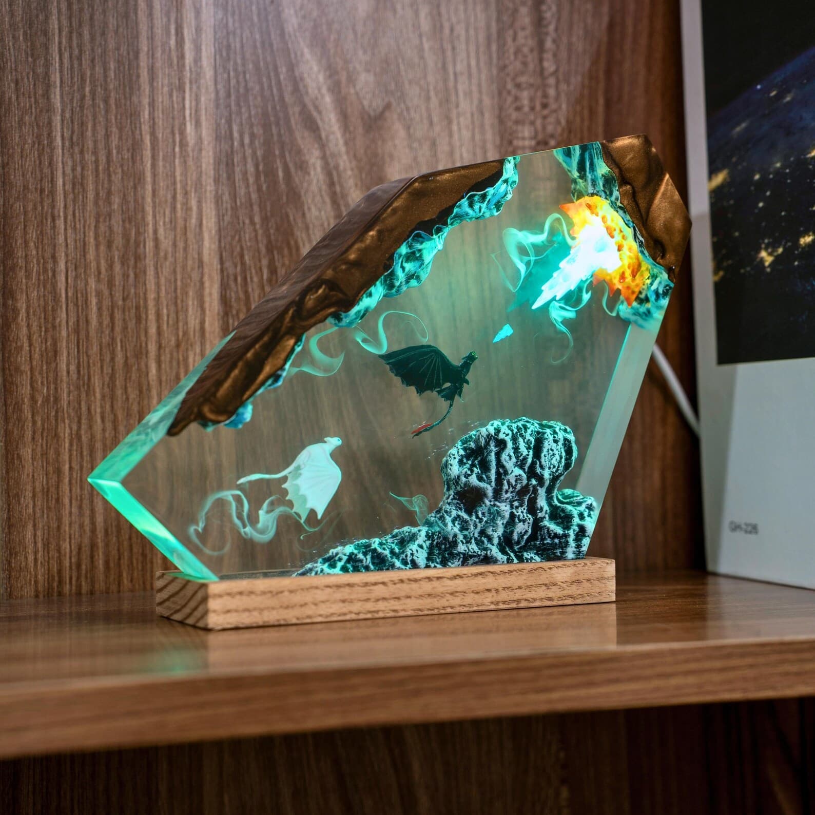 T00thless and Light fury resin Night Lights, Handmade Fantasy Gift for Couples, christmas decor 10