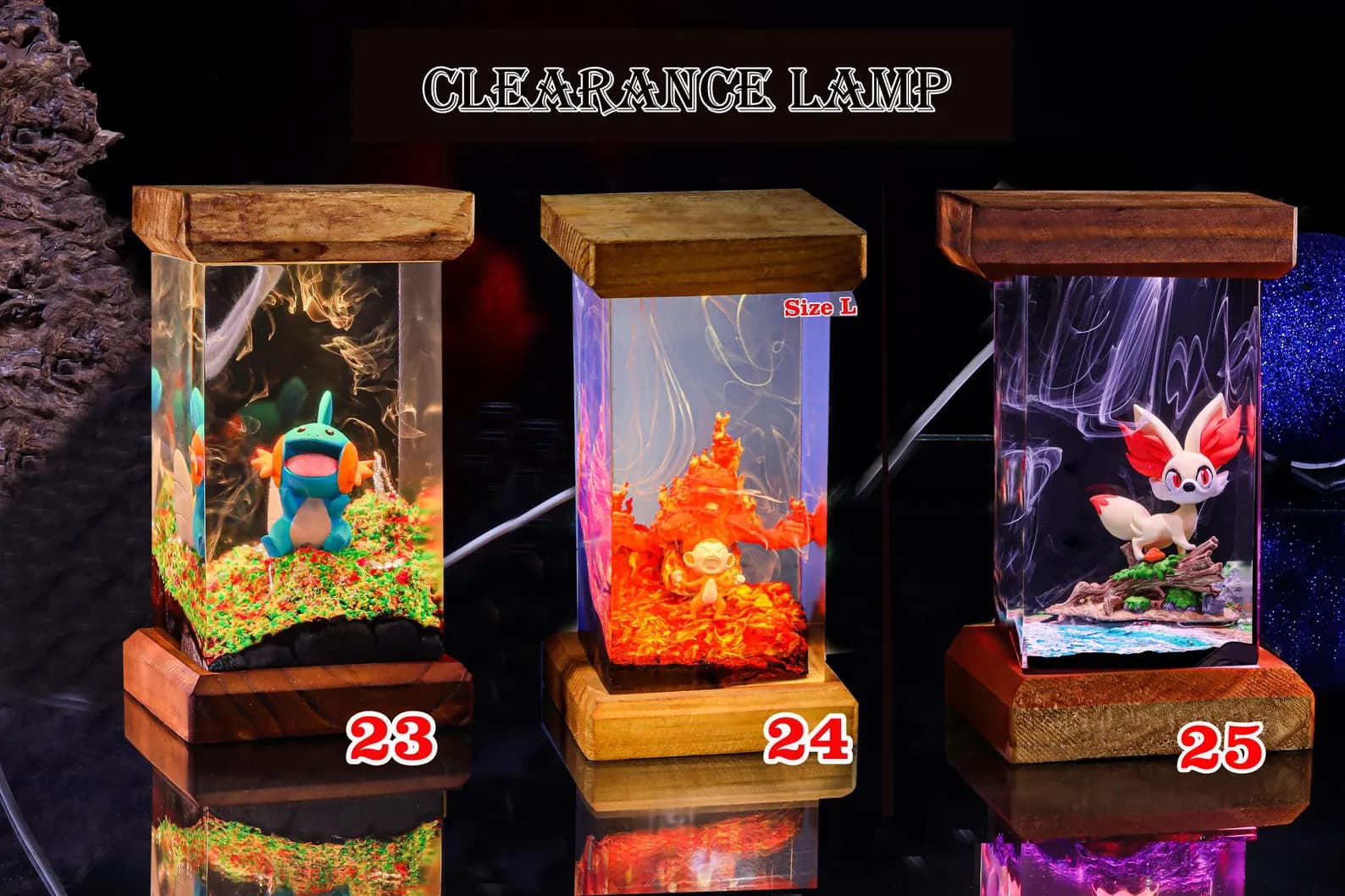 CLEARANCE Anime night light, Discount resin Lamp, Custom Resin Lamp, Personalized Night Light Home Decor, Resin Wood lamp, Gifts 3