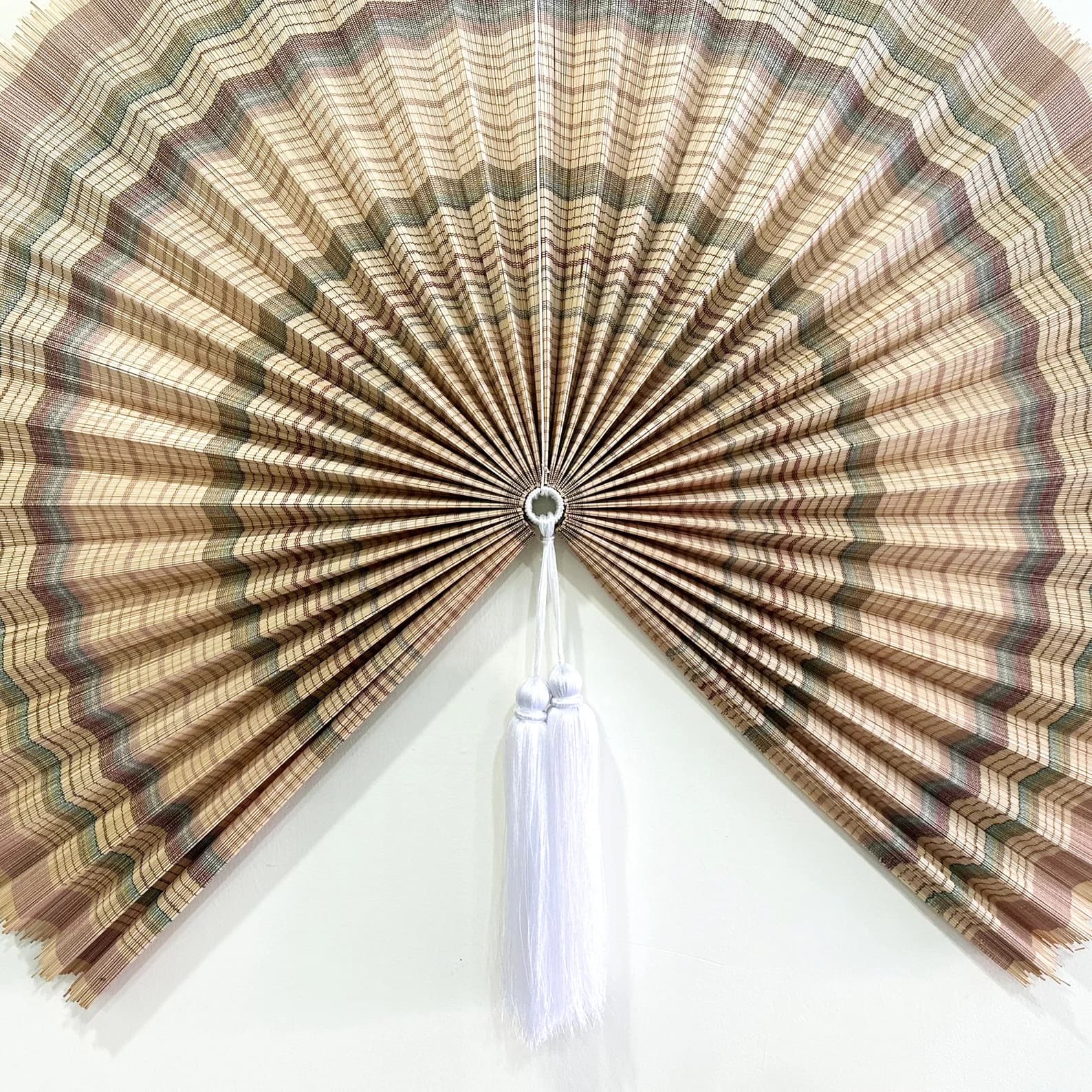Wall Fan Decor, Bamboo Decorative Fans, Handcrafted Bamboo Fans, Boho Bamboo Wall Decor, Artisan Bamboo Fan Decor, Bamboo Fan ( Style 105 ) 9