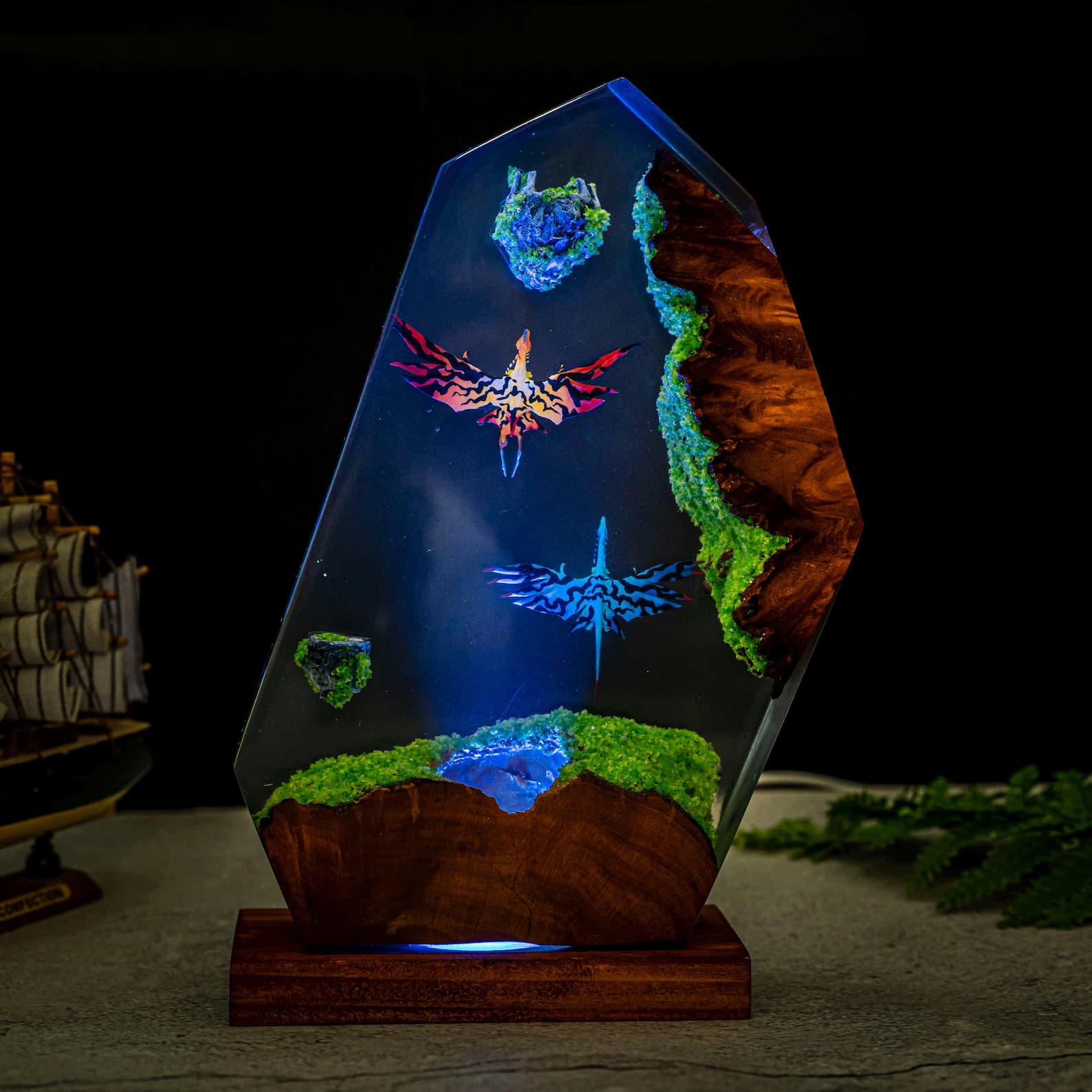 Dragon Resin Lamp, Handmade night Light gift, Unique Avatar Gift for Room Decor, Epoxy Lamp, Birthday gift for him, Gaming gift 8