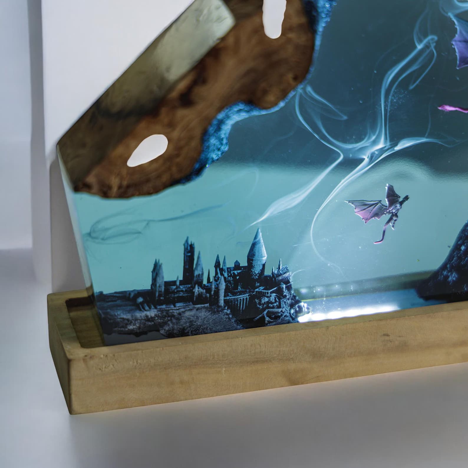 Custom resin Lamp, Lamp Dragon resin epoxy,epoxy resin lamp,night light wood, custom resin lamp,blue resin lamp,christmas gift,gift for Him 6