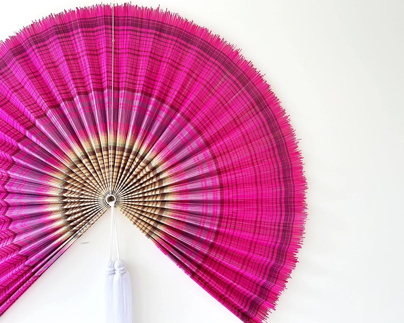 Wall Fan Decor, Bamboo Decorative Fans, Handcrafted Bamboo Fan, Boho Bamboo Wall Decor, Artisan Bamboo Fan Decor, Bamboo Fan ( Style Fan 19) 4