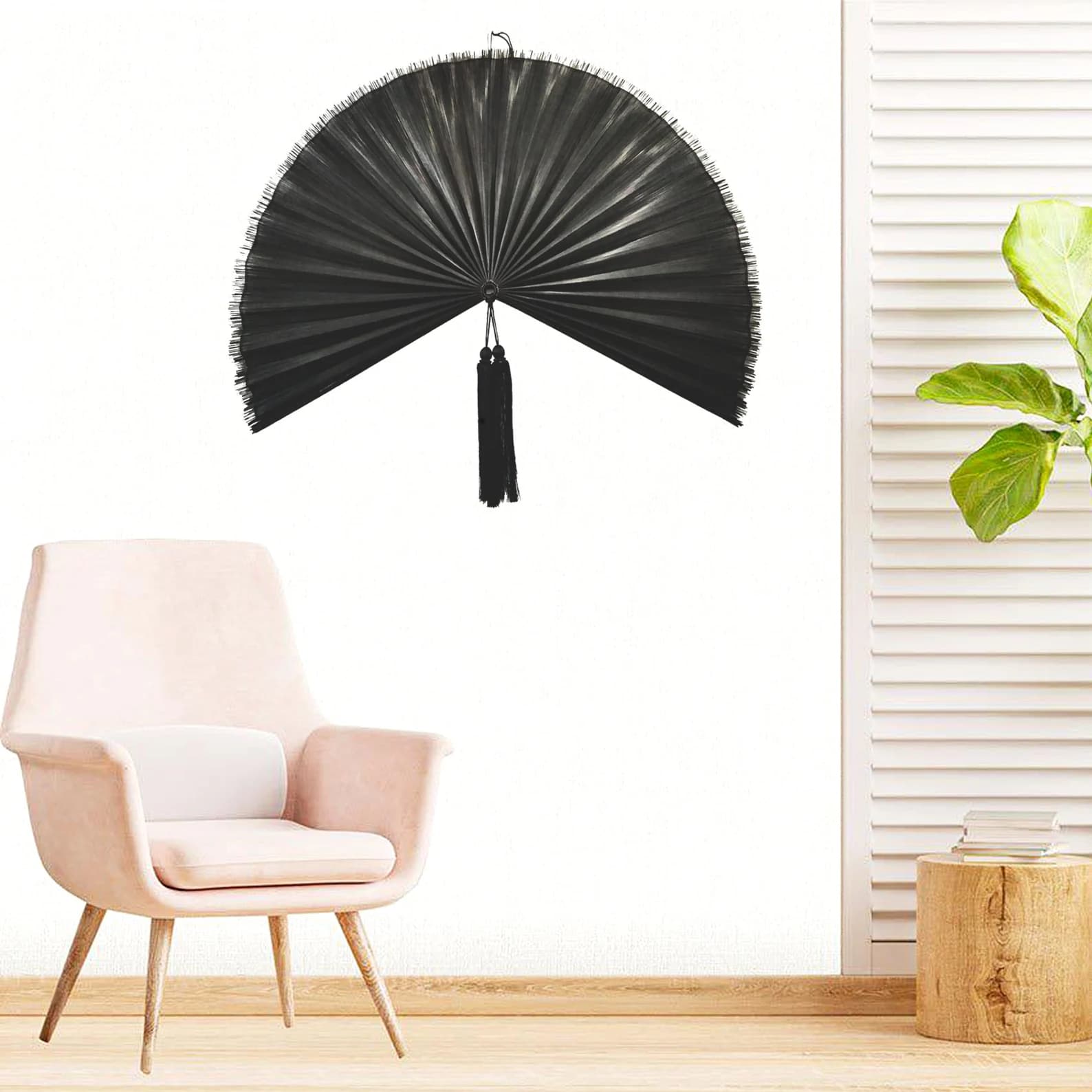 Bamboo Decorative Fans, Handcrafted Bamboo Fans, Boho Bamboo Wall Decor, Artisan Bamboo Fan Decor, Bamboo Fan, Traditional Bamboo Wall Art 5