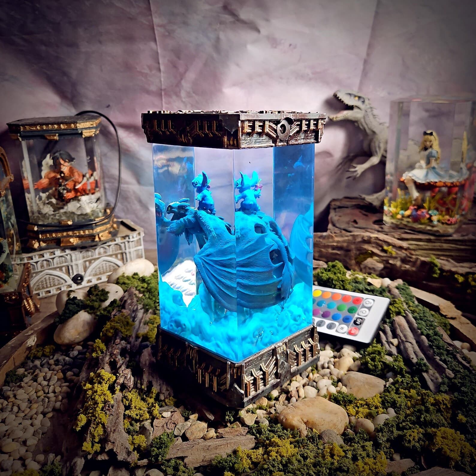 Friendship Stitch and Toothless Resin Lamp | Handcrafted Epoxy Art Light, Cute Dragon & Blue Koala Resin Lamp | Handmade Epoxy LED Light 10