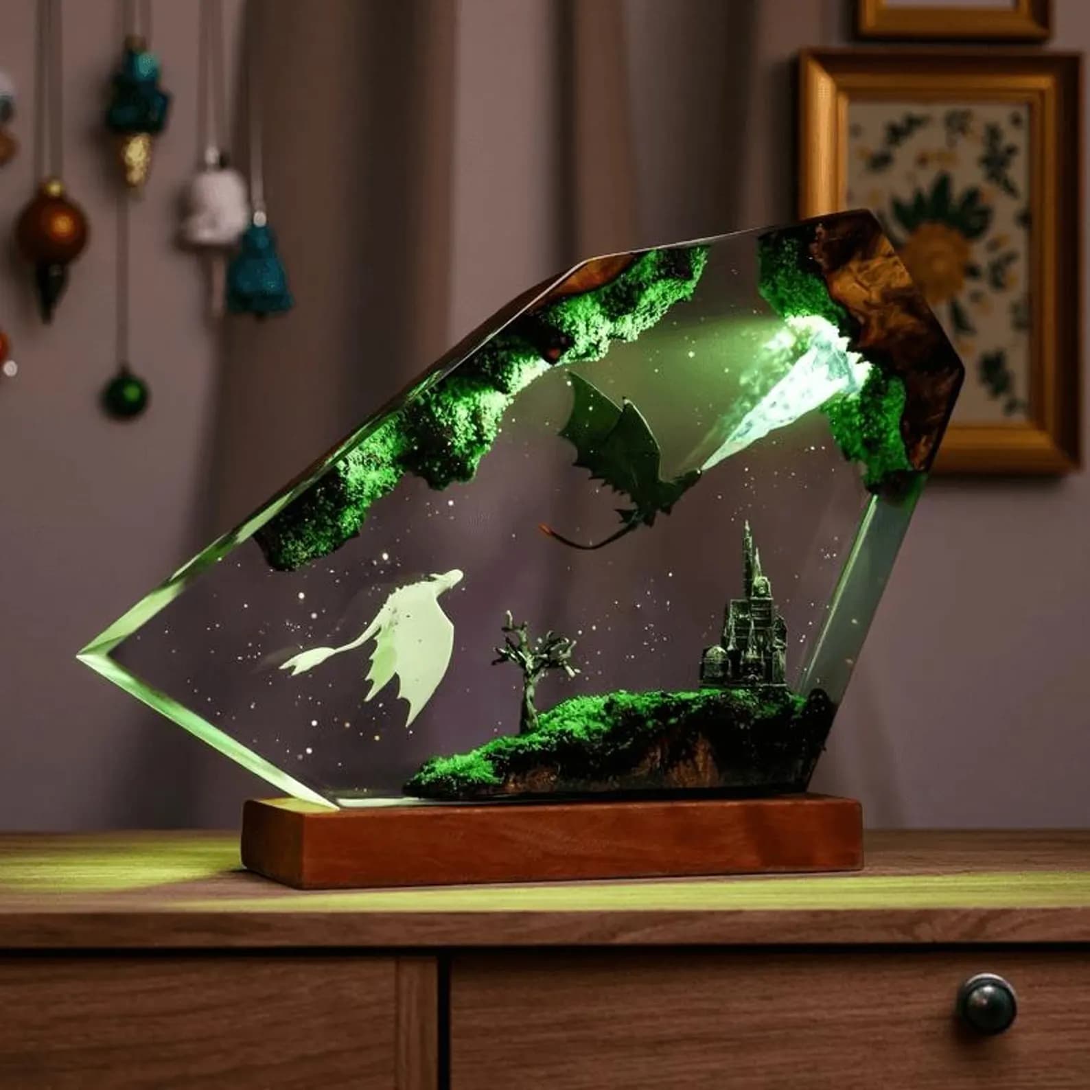Handmade Resin Night Light: Toothless Night Fury Light Fury Anime Dragon Epoxy Lamp 5