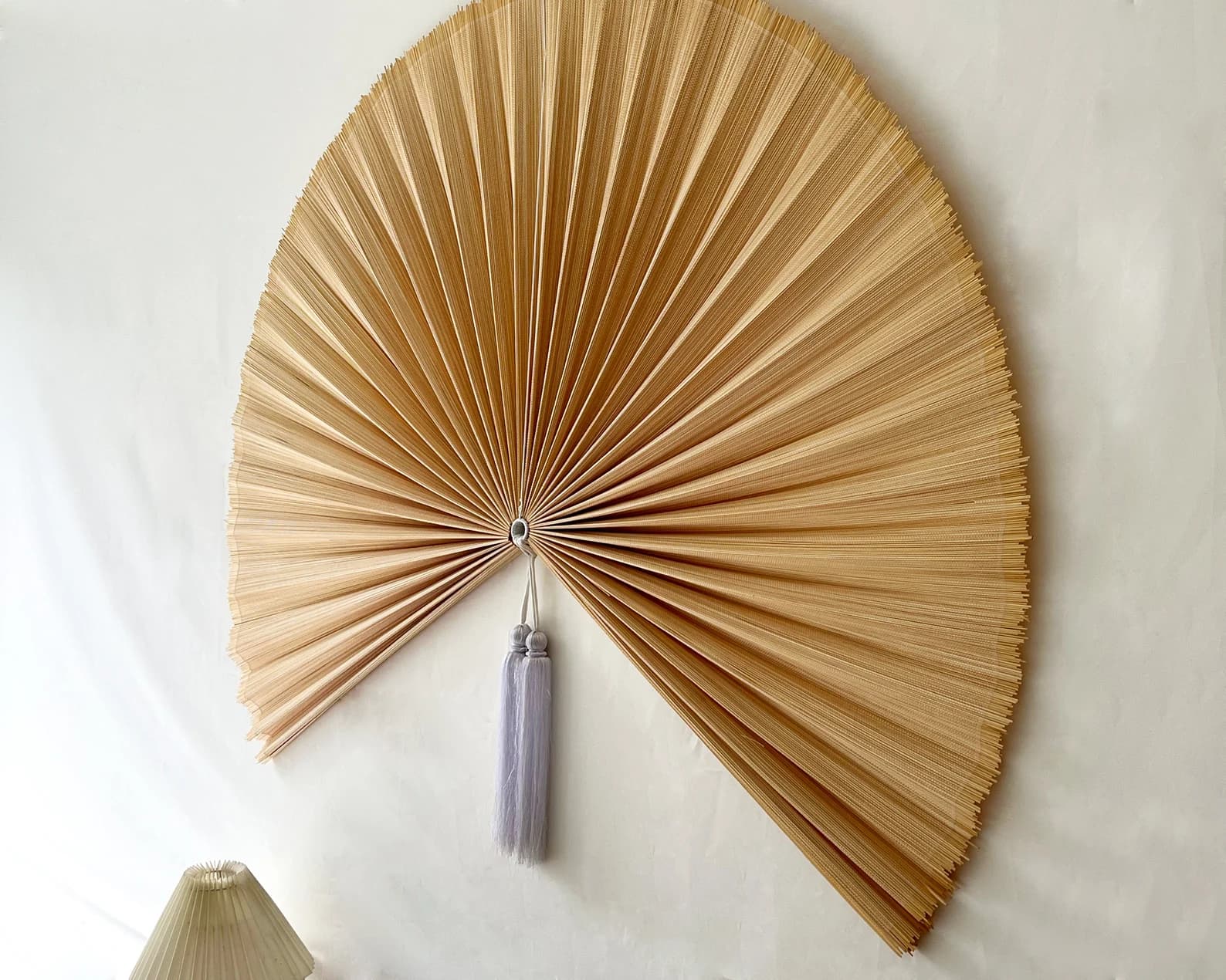 Wall Fan Decor, Bamboo Decorative Fans, Handcrafted Bamboo Fan, Boho Bamboo Wall Decor, Artisan Bamboo Fan Decor (30x60 Inches Style Fan 52) 4