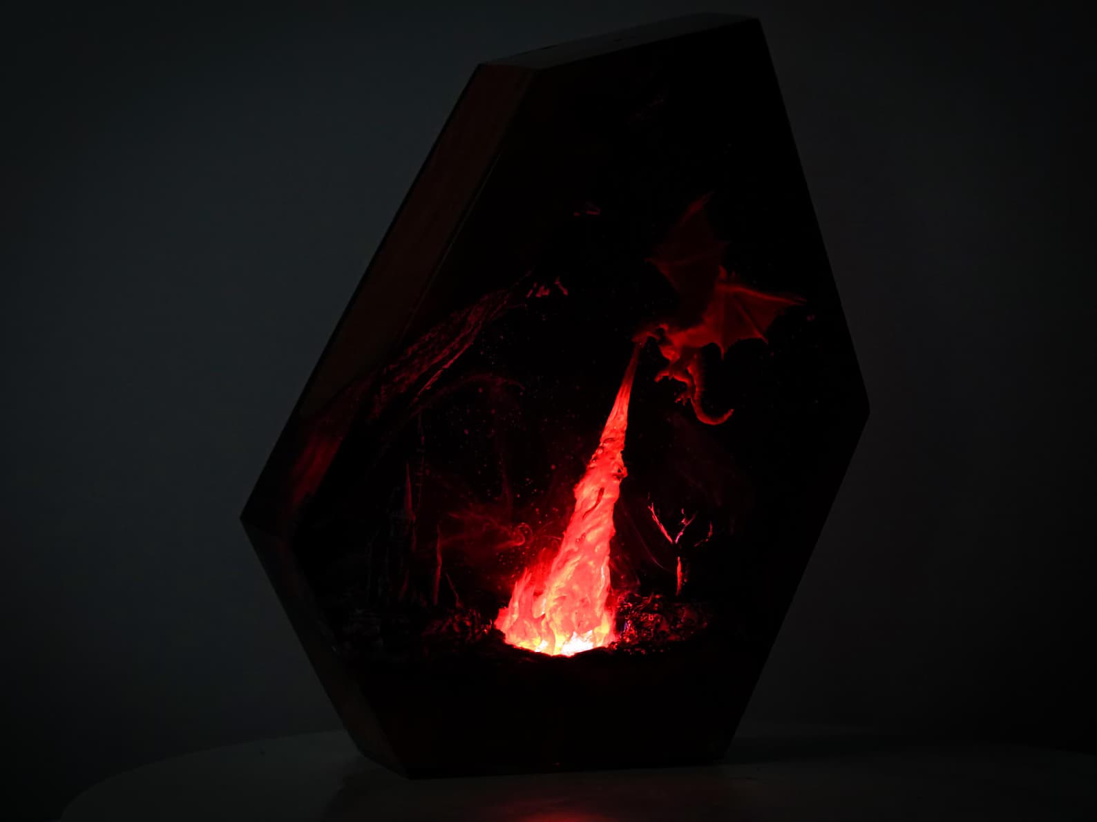 EXCLUSIVE Handmade Fire Dragon Resin Lamp – Fantasy Skyrim Night Light, Mystical Flame-Breathing Resin Dragon Decor for Home or Gift 4