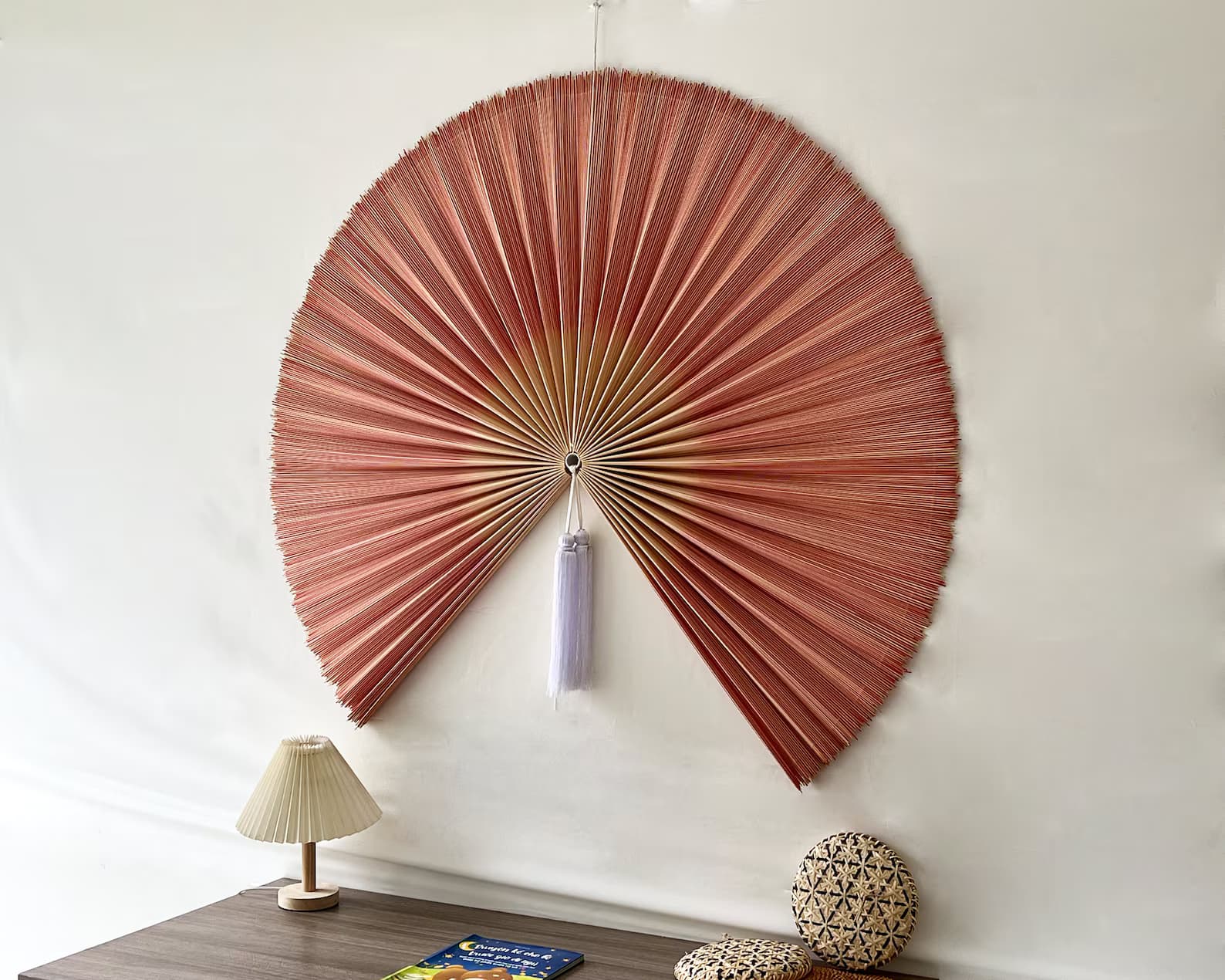 Wall Fan Decor, Bamboo Decorative Fans, Handcrafted Bamboo Fan, Boho Bamboo Wall Decor, Artisan Bamboo Fan Decor, Bamboo Fan ( Style Fan 03) 4
