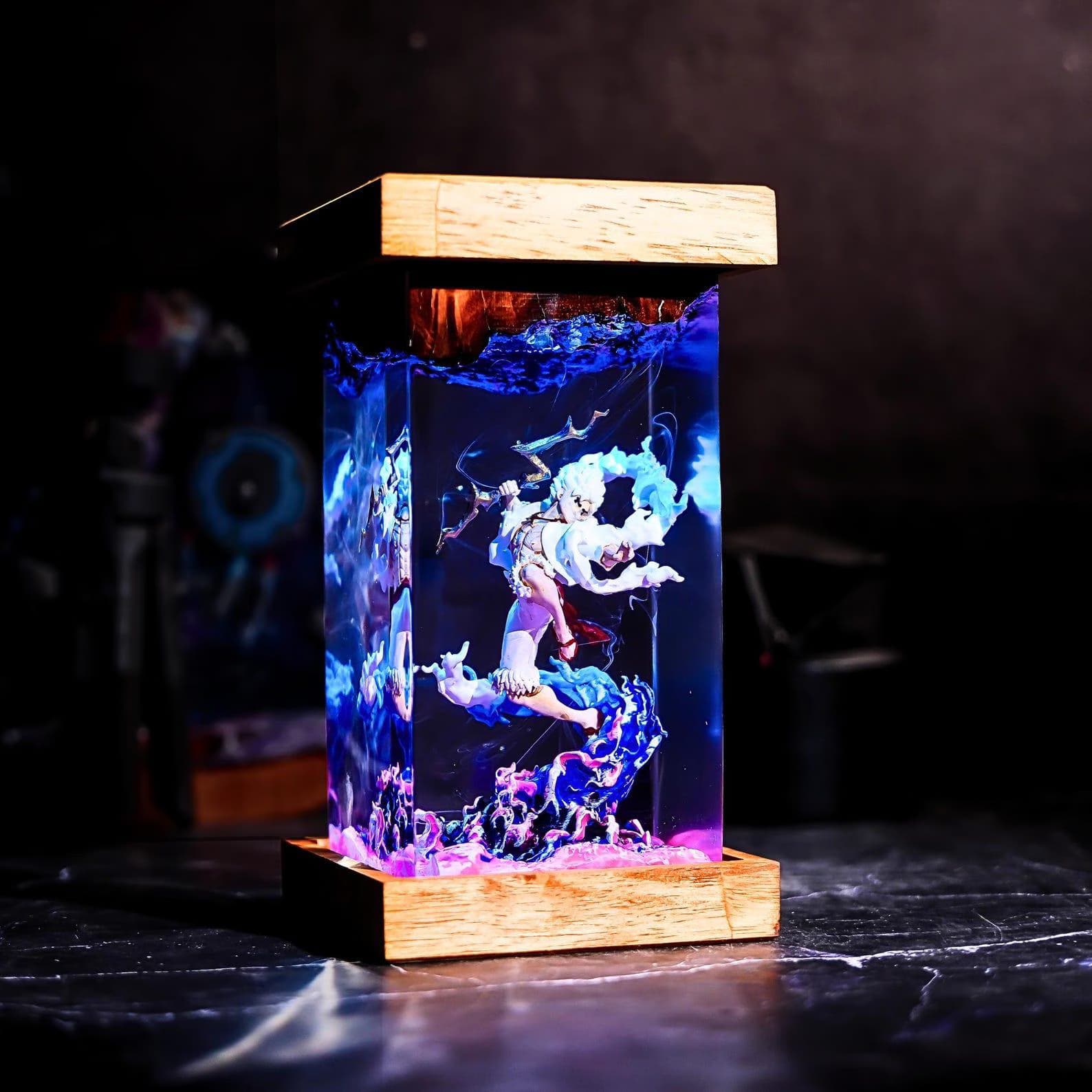 Custom 1 Pl/ece Lamp, Diorama night light, Dragon resin lamp, Swordsman Inspired, Gift For kid, Gamer Desk Decor, Christmas Gift for Him 4